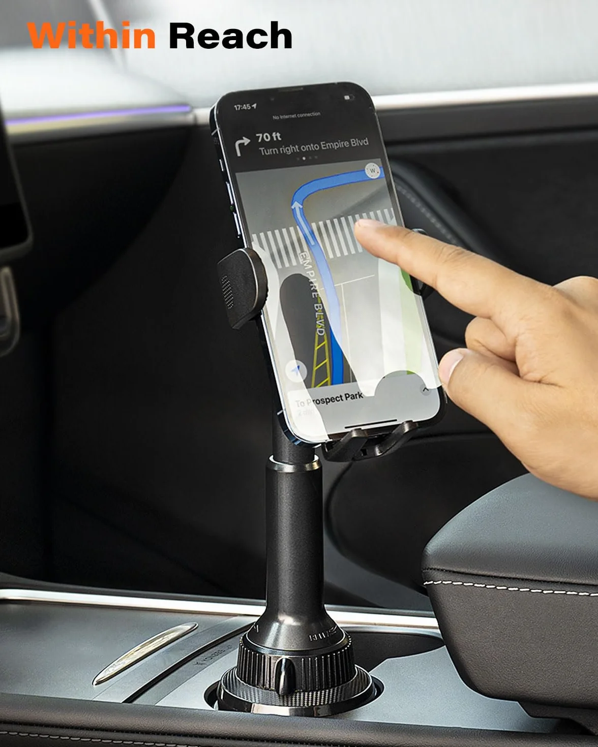 APPS2Car Uchwyt na kubek na telefon uniwersalny z szybkim przedłużeniem kompatybilny z Mercedes SUV Van