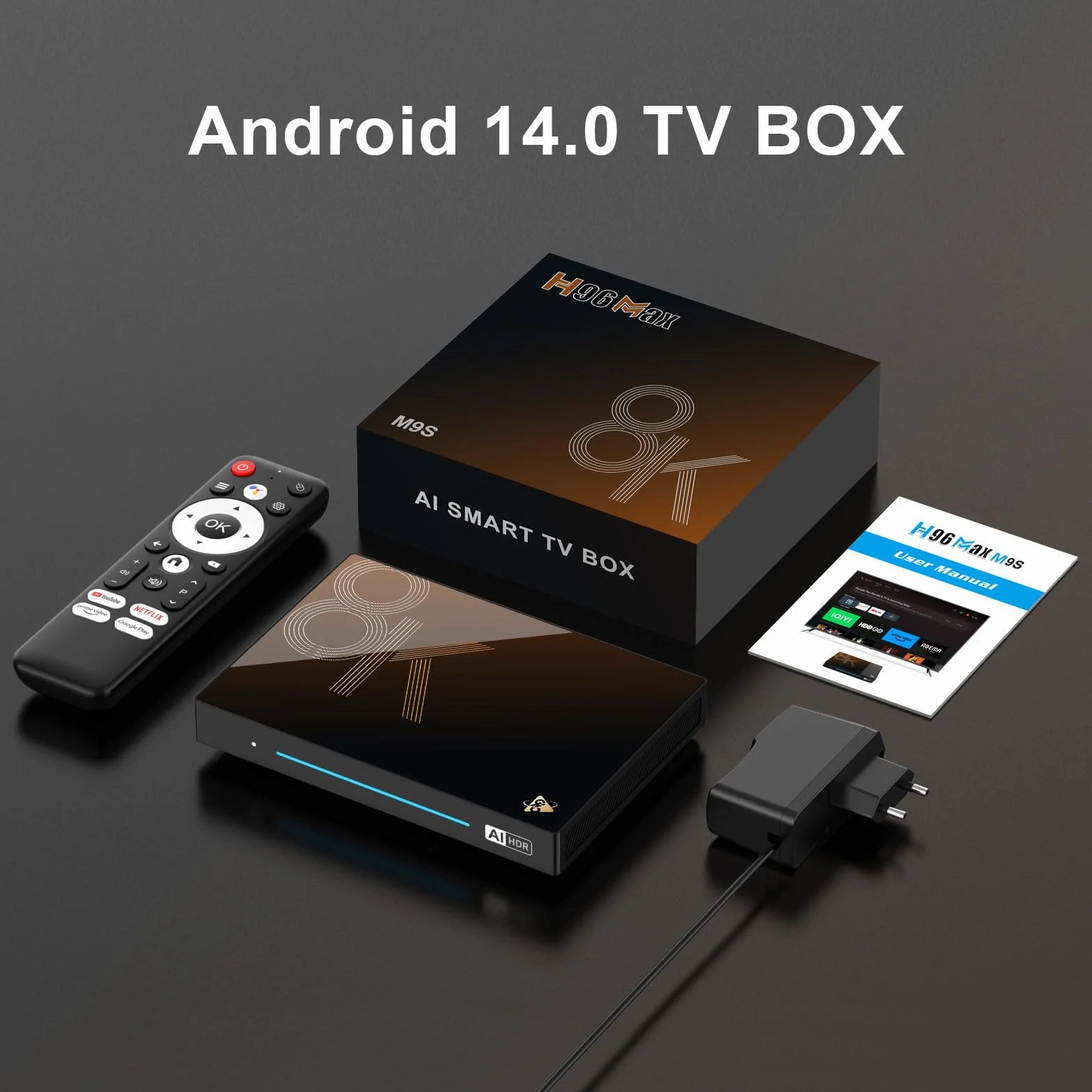 CHROX Android 14.0 TV Box, H96 MAX M9S 8G RAM 128G ROM RK3576 z podwójnym Wi-Fi 2.4G/5.8G, BT 5.0+ Quad-Core 64 bits 4K/8K UHD H.265 Ethernet LAN 3D Set Top TV Box, 8 GB + 128 GB