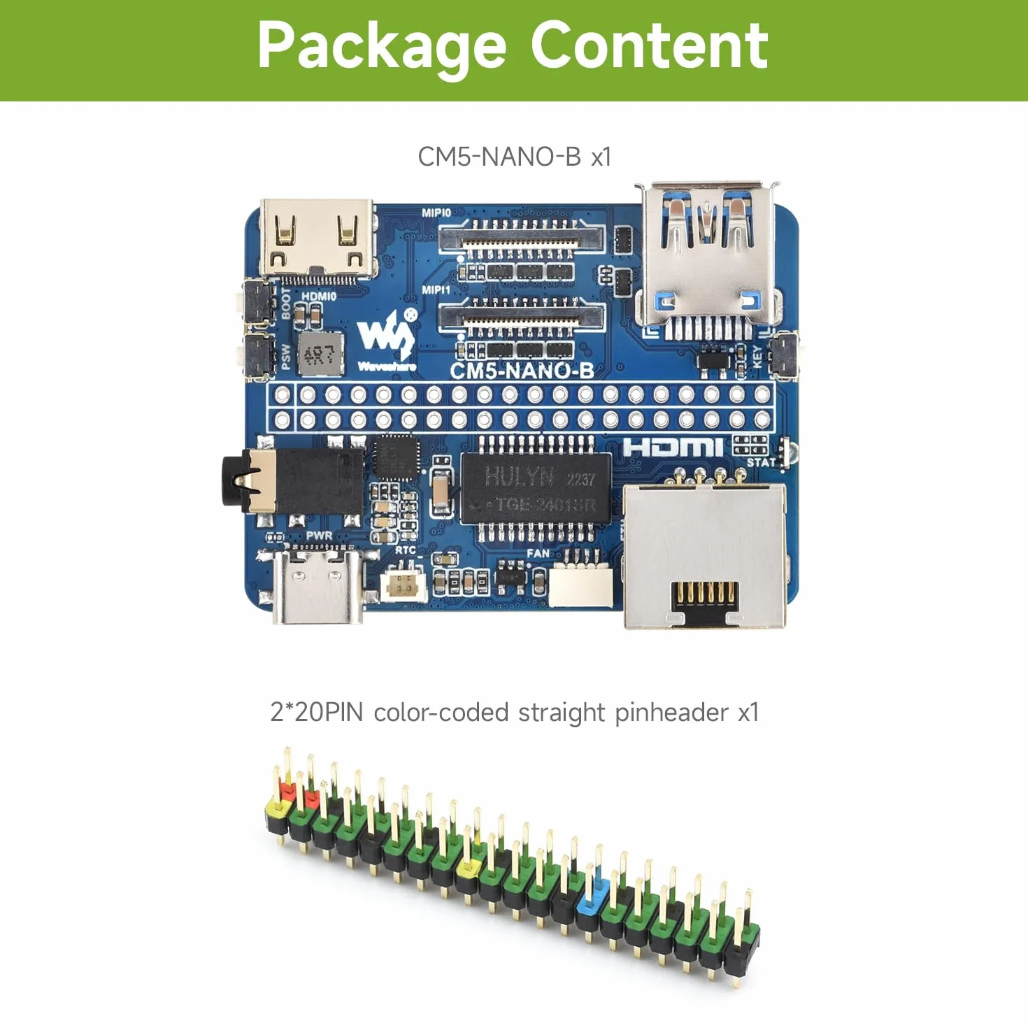 Waveshare Nano Base Board (B) for Raspberry Pi Compute Module 5, Same Size as CM5