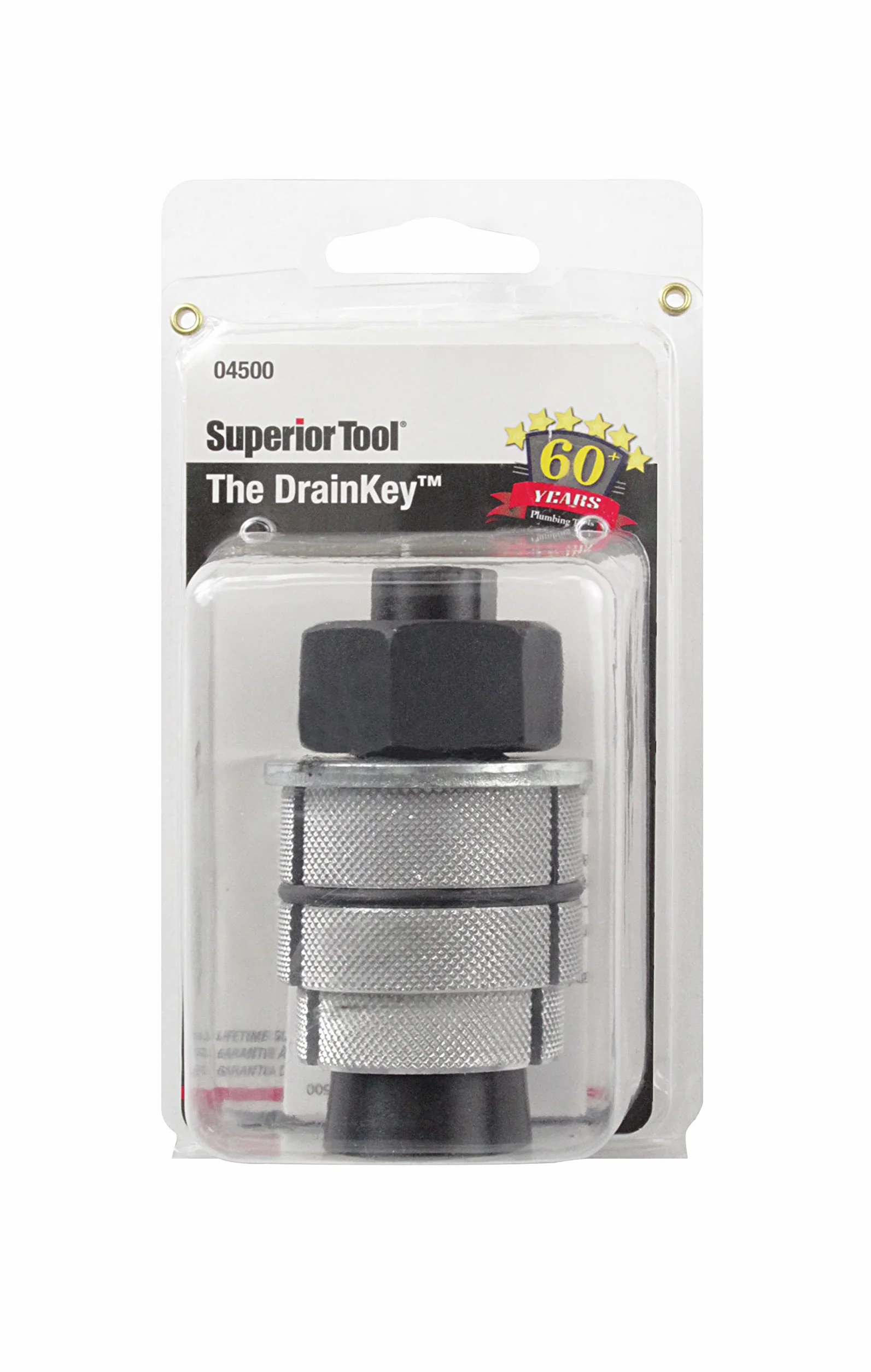 Superior Tool 04500 klucz odpływowy do wanny z kluczem odpływowym do odblokowywania i instalacji odpływów