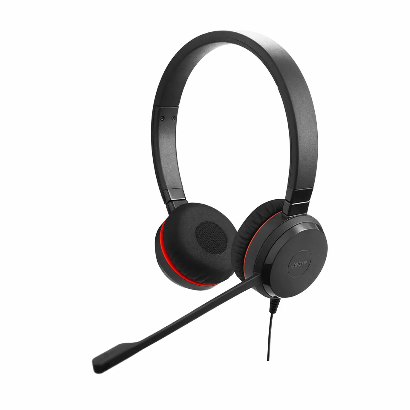 Jabra Evolve 30 UC Stereo Headset Unified Communications Headphones VoIP Softphone Passive Noise Cancellation 3.5mm Jack Black