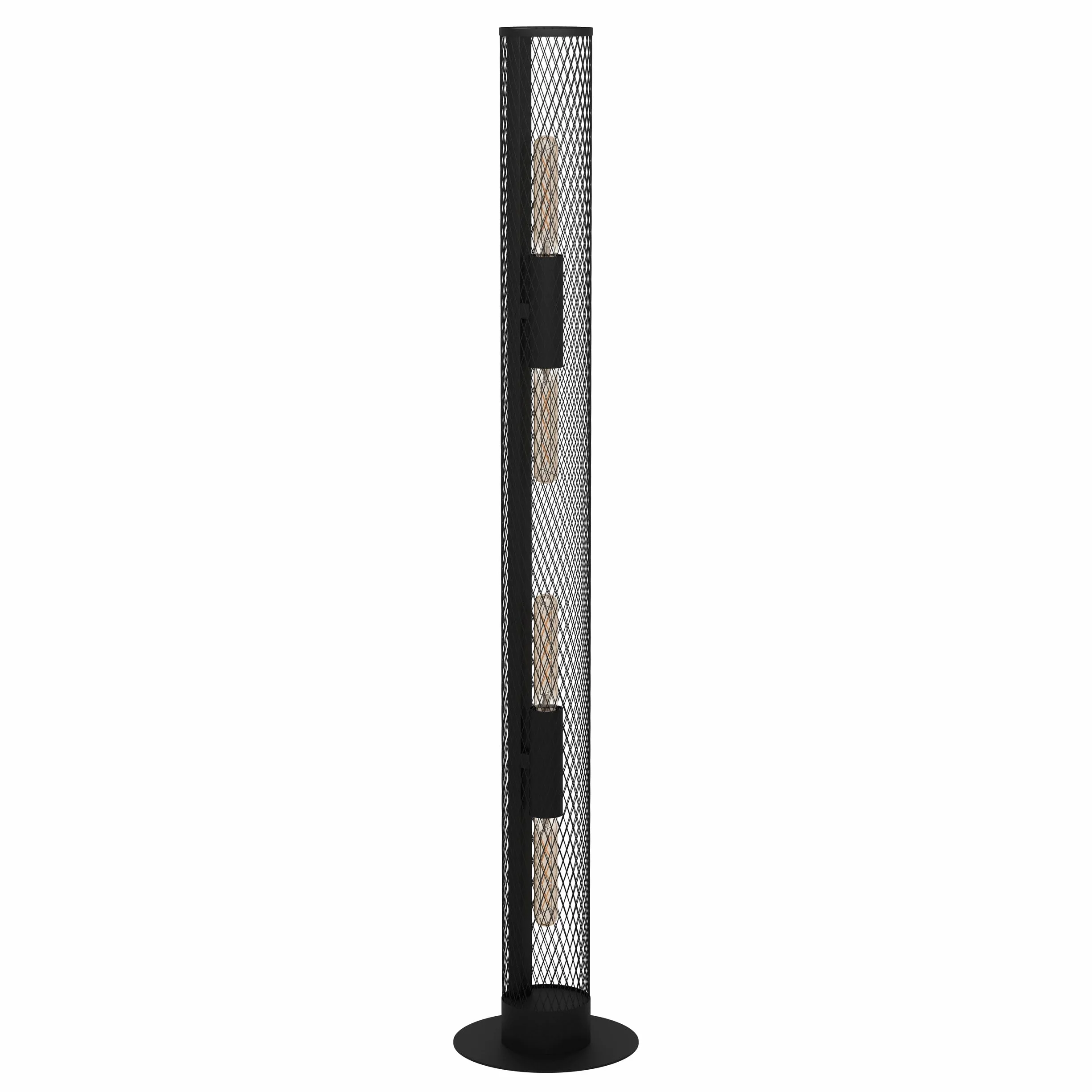 EGLO Lampa podłogowa Redcliffe, 4 płomienna lampa podłogowa industrialna | lampa podłogowa z metalu w kolorze czarnym, lampa do salonu, lampa z przełącznikiem stopniowym, E27