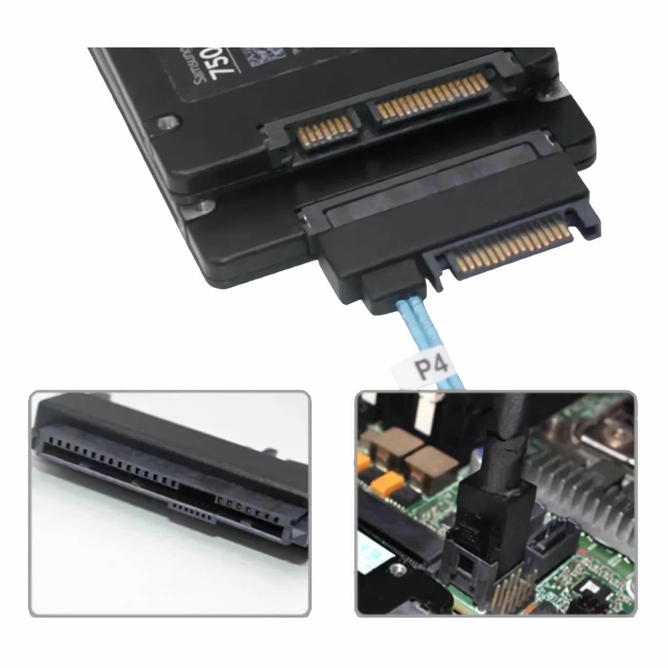 P82CS Mini SAS SFF-8643 na 4 x SFF-8482 & 4x SATA 15-pinowy rozdzielacz kabel zasilania dysk twardy