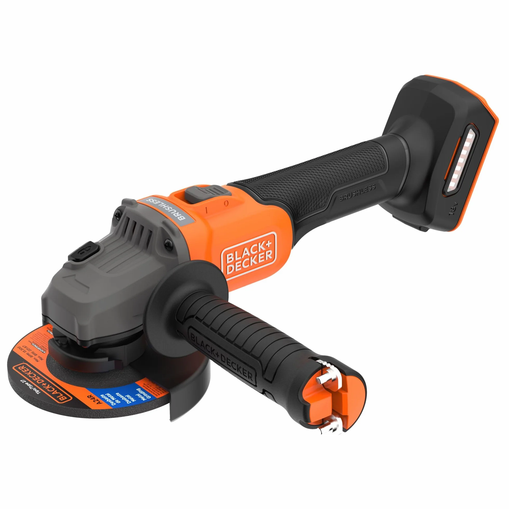 BLACK+DECKER Bezszczotkowa szlifierka akumulatorowa 18 V, 115 cm, goła, BCG6L8N-XJ