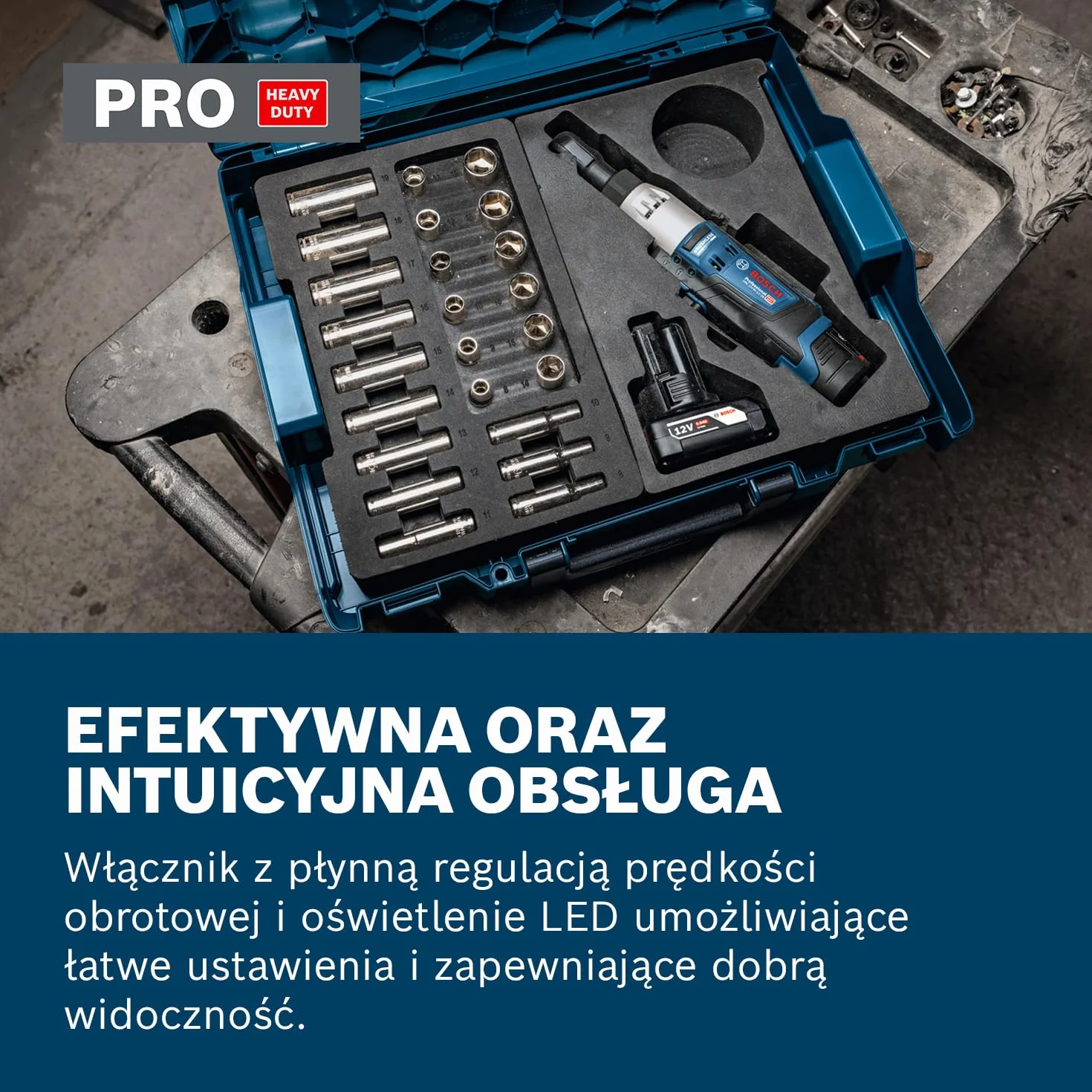 Bosch Professional 12V System Akumulatorowy klucz grzechotkowy GRC 12V-60 1/2 SN