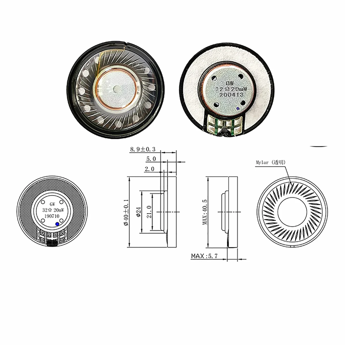 2 szt. / partia 40 mm części głośników do Bose quietcomfort QC2 QC15 QC3 AE2 OE2 40 mm sterowniki 32 omy