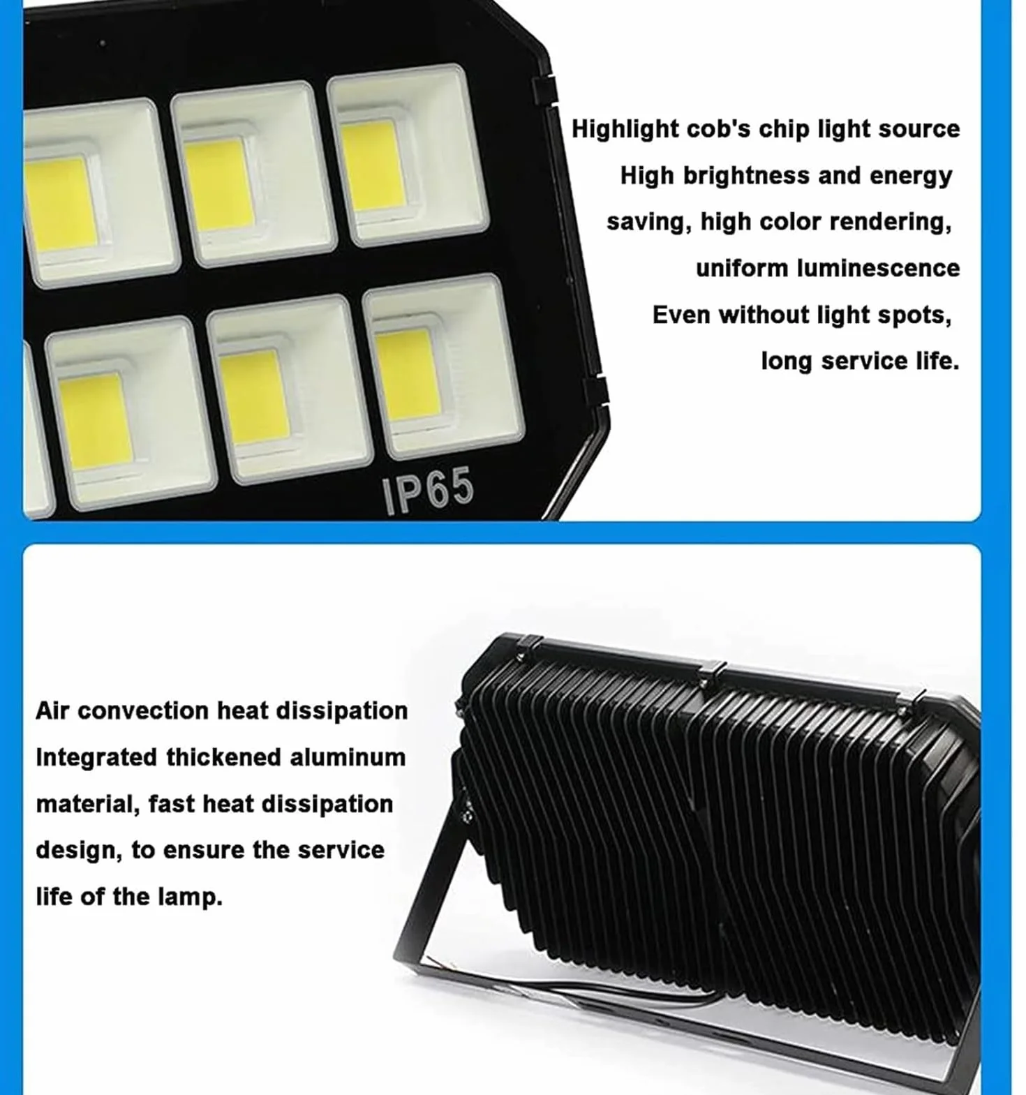 lampy solarne, Reflektor Super Bright Zimnobiały, zewnętrzny, IP65 do boisk sportowych, garażu, ogrodu i podwórka(50W)