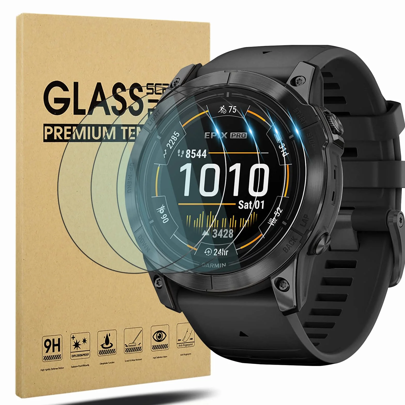 Garmin Epix Pro 51mm Screen Protection, HD Szkło Hartowane Anti Scratch Folia Ochronna