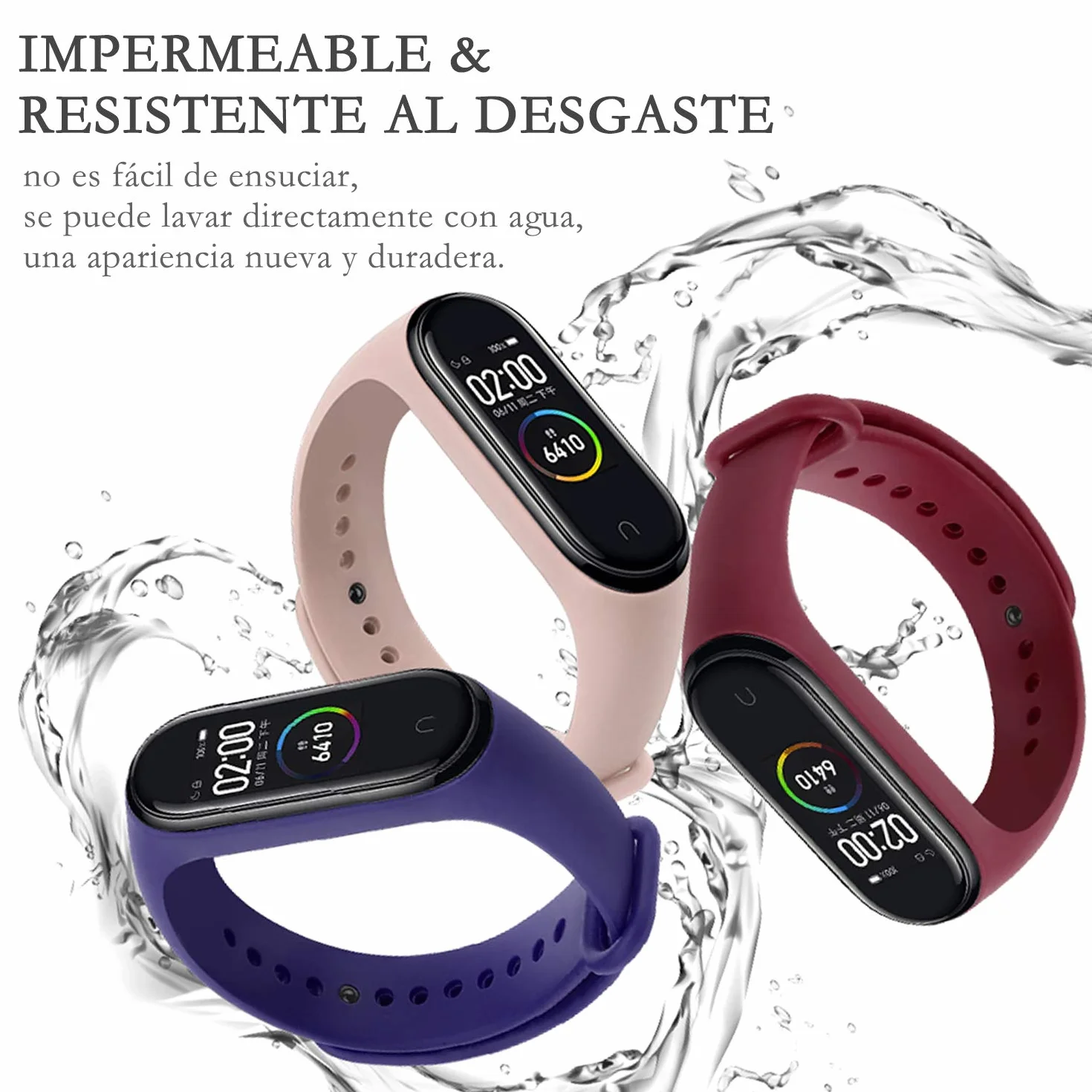 BANGTING 5 PCS Pasek Kompatybilny z Xiaomi Mi Band 3/4, Silikonowy Zegarek Wymiana