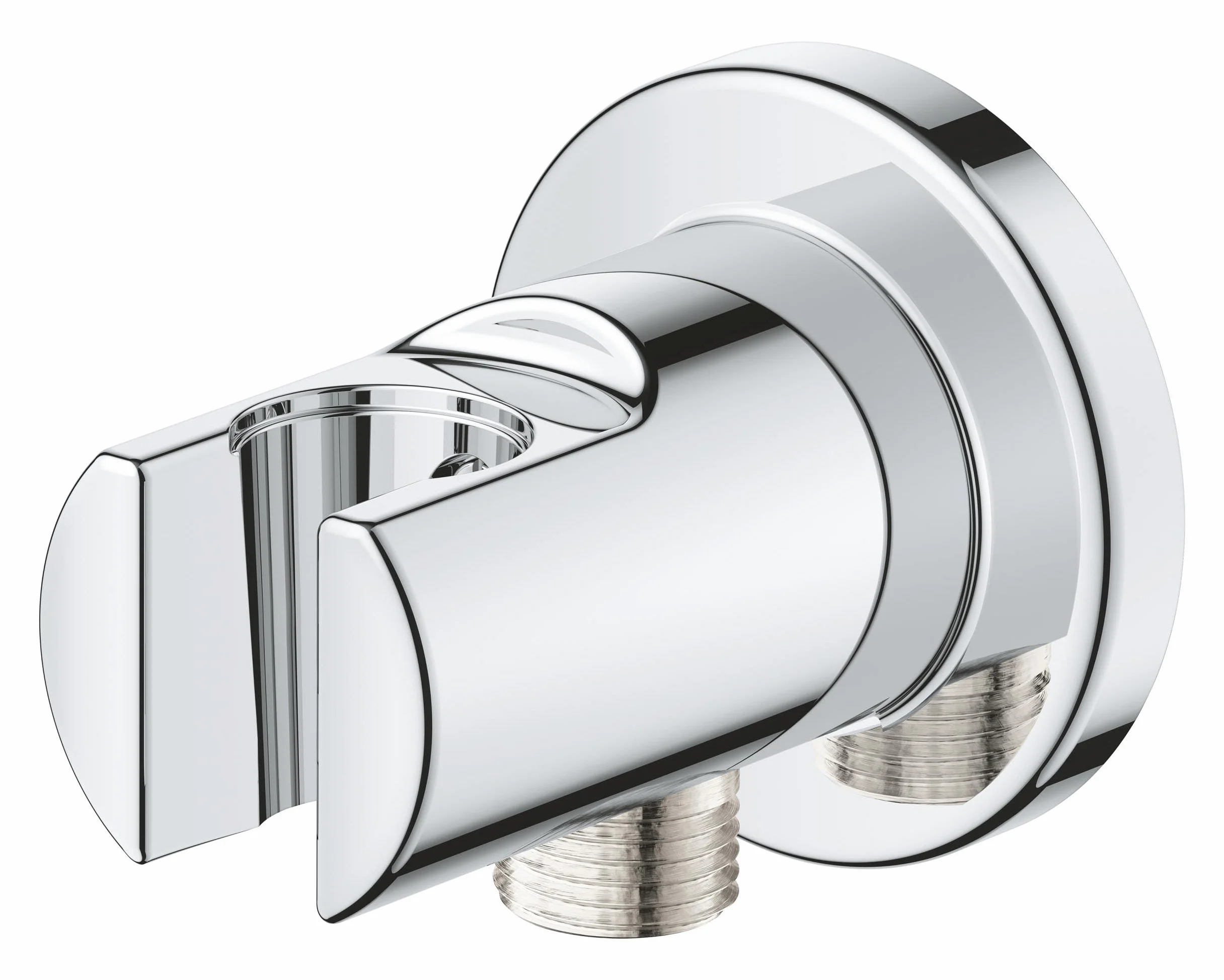 GROHE Vitalio 26962001 uniwersalna złączka ścienna z kolankiem wylotowym prysznica, gwint zewnętrzny 1/2 cala i uchwyt ścienny do prysznica ręcznego, chrom, 26962001