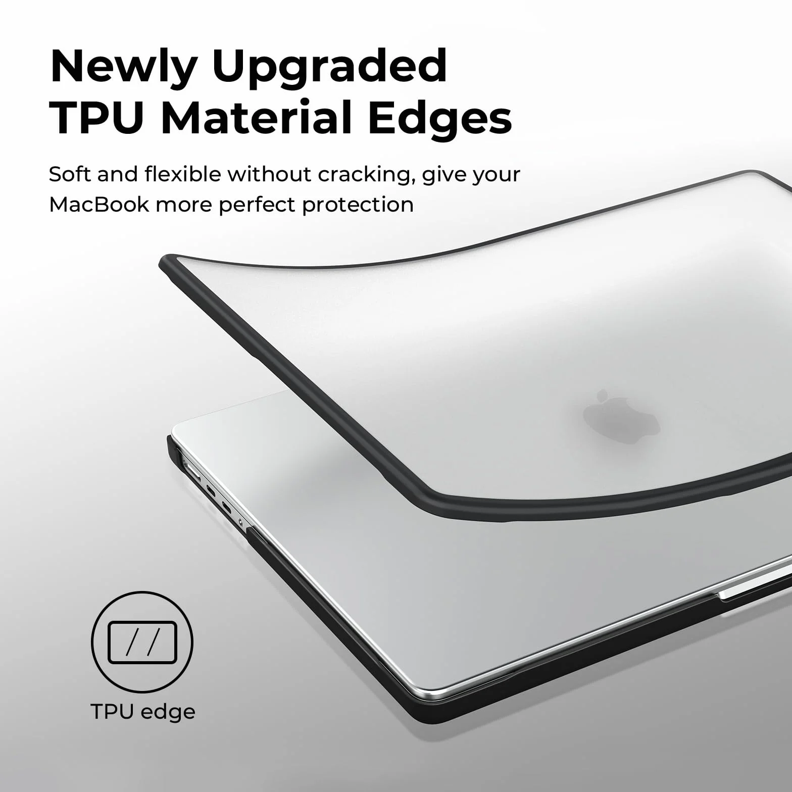 BlueSwan Etui kompatybilne z Macbook Pro 16 cali M5 M4 M3 M2 M1, Ramka TPU + Matowa Osłona PC, Matowe przezroczyste