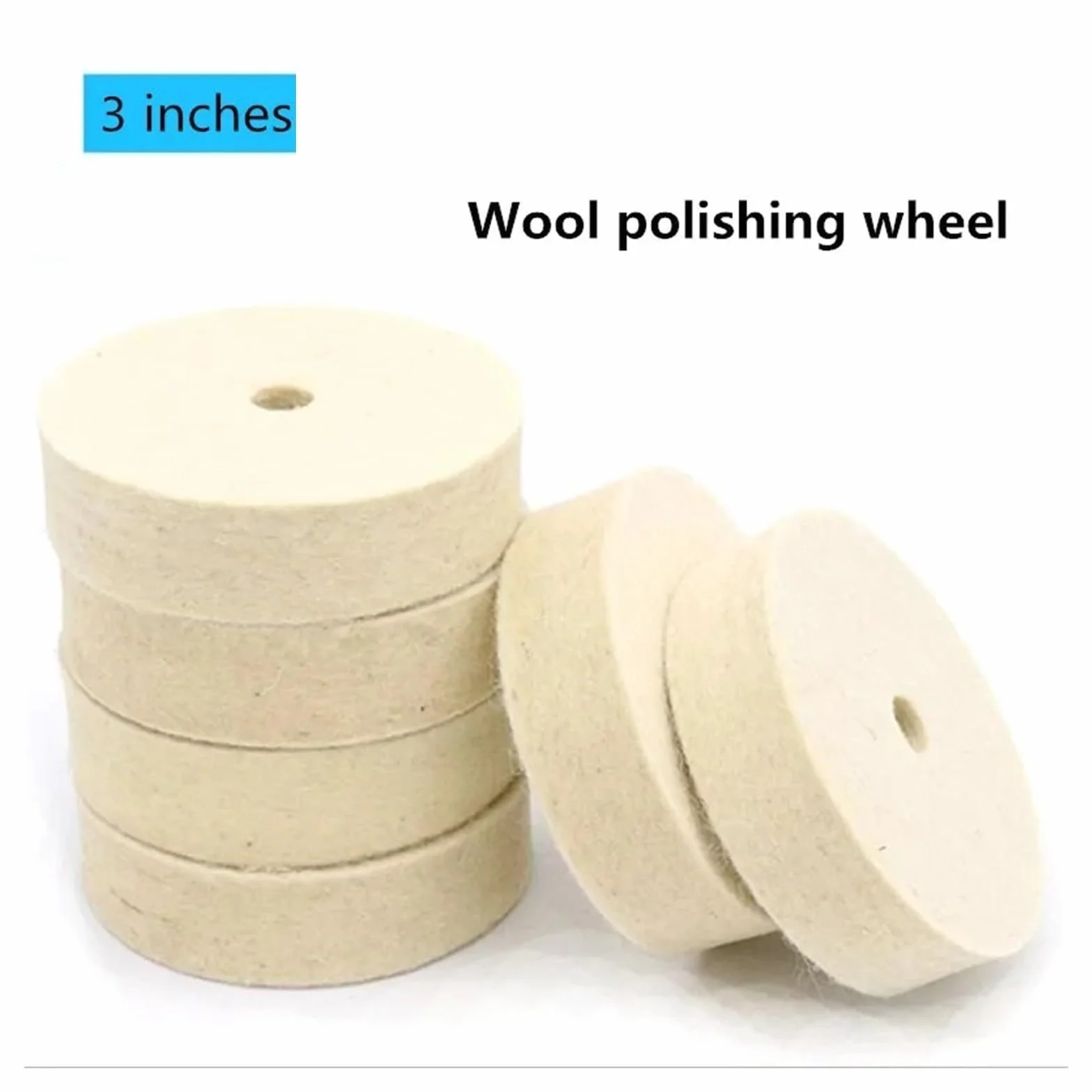 Polerująca tarcza szlifierki stołowej, 3-calowa tarcza szlifierska 75 mm l, polerska, filcowa wełniana podkładka, ścierna, szlifierka, narzędzia, akcesoria do maszyn polerujących(6pcs)