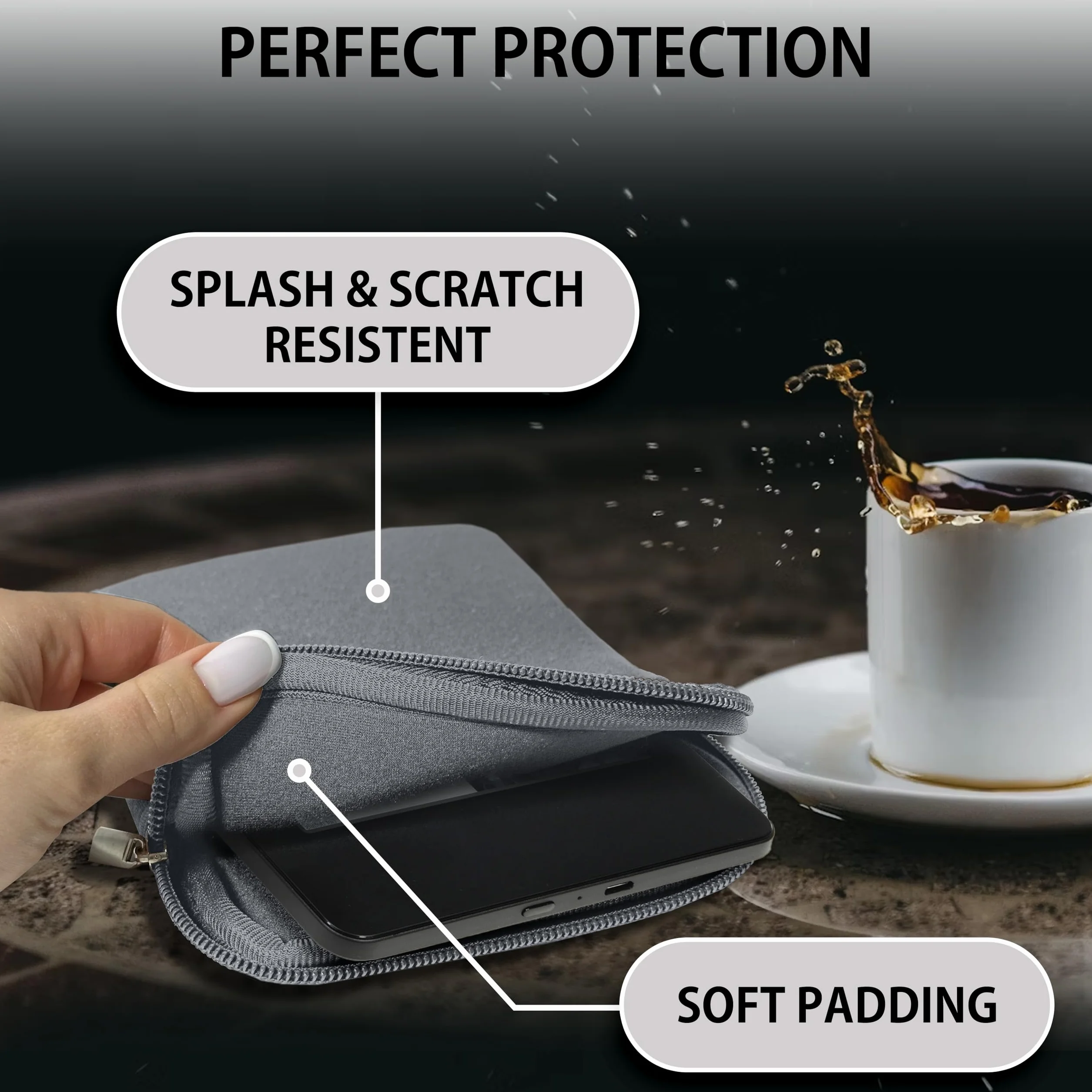 Torba na tablet 6,8 cala MyGadget - ochrona 18x13,5 cm Kindle Paperwhite 11 generacji szara