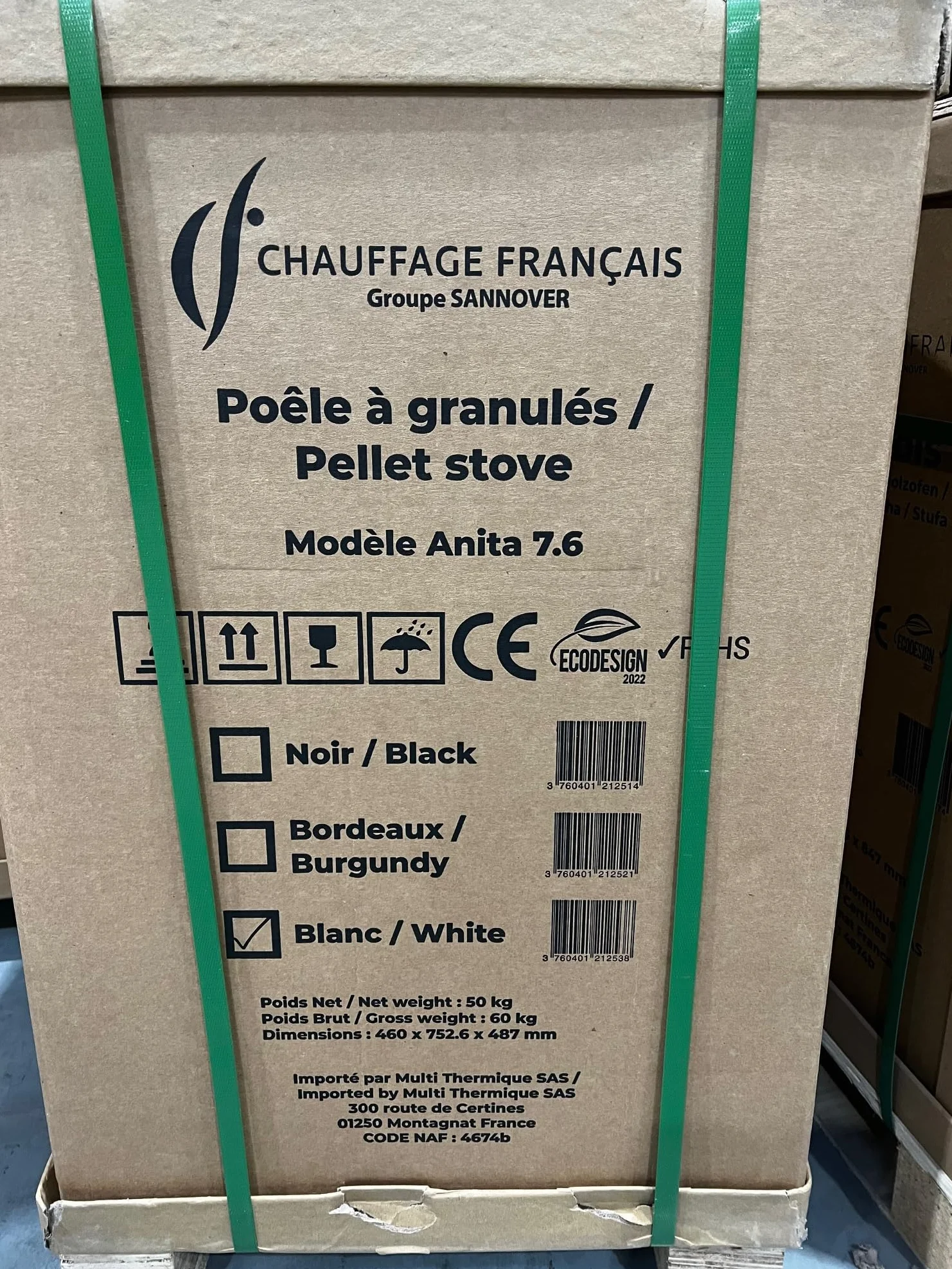 Sannover Anita Piec powietrzny na pellet, 7,6 kW, bordowy