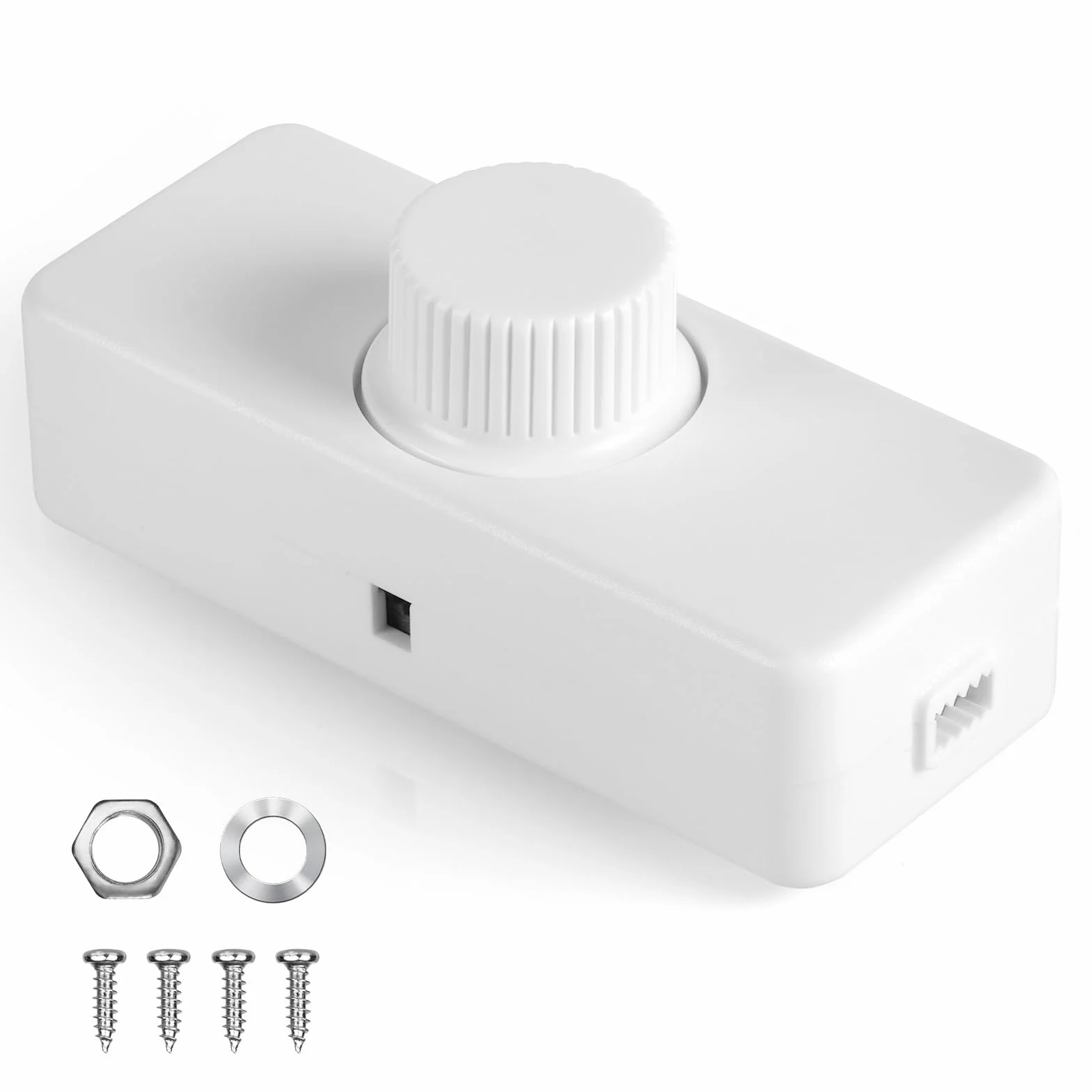 AXFEE Ściemniacz LED, 1 przełącznik, 220 V-240 V, obrotowy włącznik/wyłącznik, ściemniacz liniowy, odpowiedni do domu, 3-100 W, ściemniane diody LED, żarówki halogenowe, sufitowe, żarowe (biały)