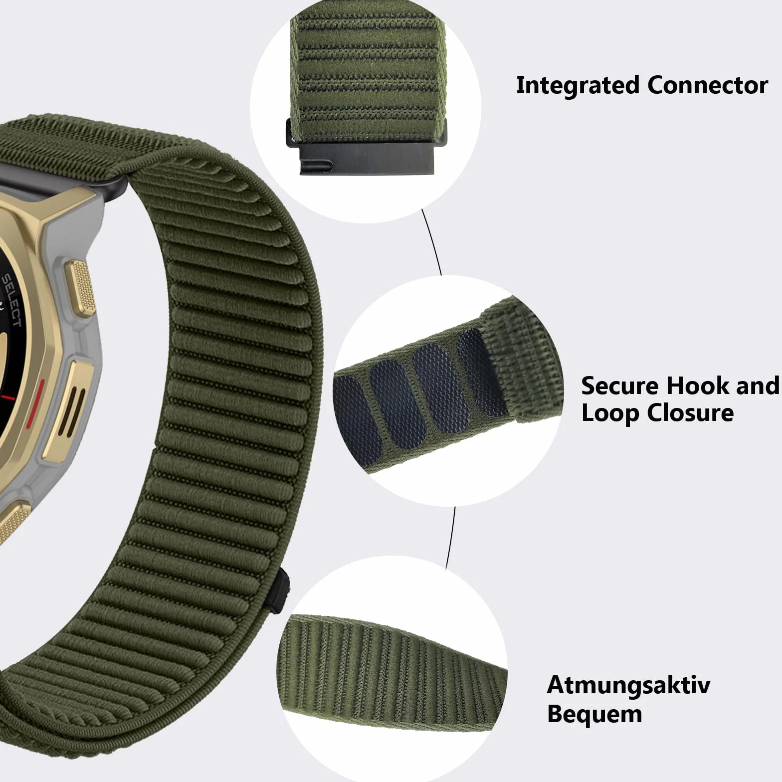 Nylonowa bransoletka kompatybilna z Amazfit T-Rex 3 Pro 44 mm, 20 mm, regulowana, miękka, sportowa pętla do Amazfit Active 2 44 mm / Active 2 Square/Amazfit GTR mini, dla mężczyzn i kobiet