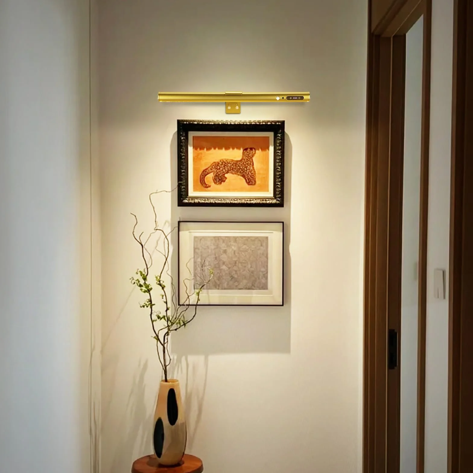ENCOFT Bezprzewodowa lampa do darta, 5000 mAh, 40 cm, oświetlenie obrazu, akumulator z czujnikiem ruchu, lampa ścienna, możliwość ściemniania, 3 temperatury barwowe, oświetlenie rzutek z pilotem