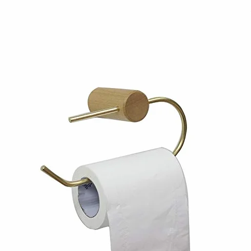 Łazienka uchwyt na papier w rolce mosiądz z litego drewna naścienny serwetnik złoty uchwyt na papier toaletowy stojak kuchenny (kolor: argento) Present