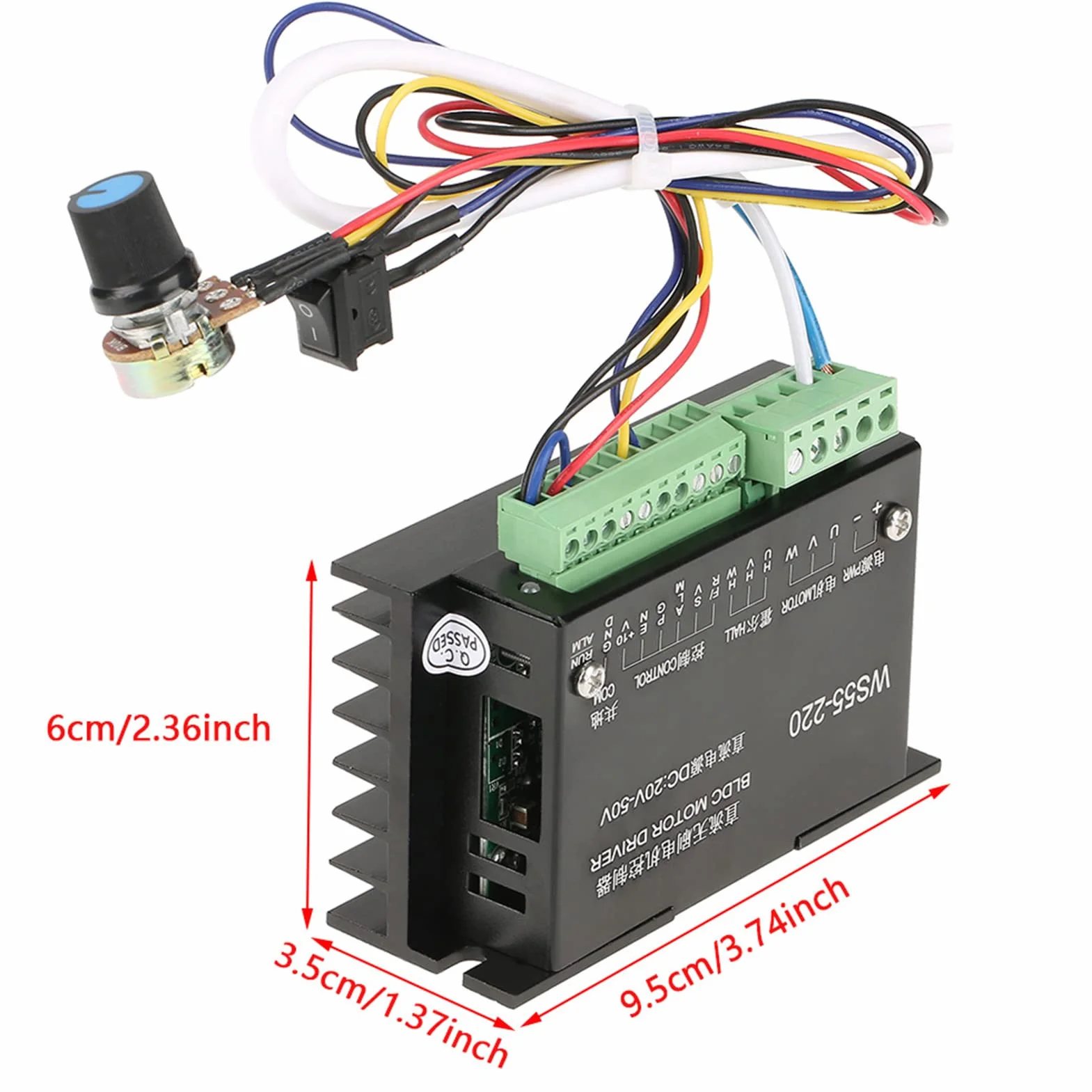 WS55 220 DC 48V 500W CNC bezszczotkowe wrzeciono sterownik silnika BLDC wysokowydajny 3-fazowy sterownik silnika BLDC do elektronarzędzi szlifierka jadeitowa