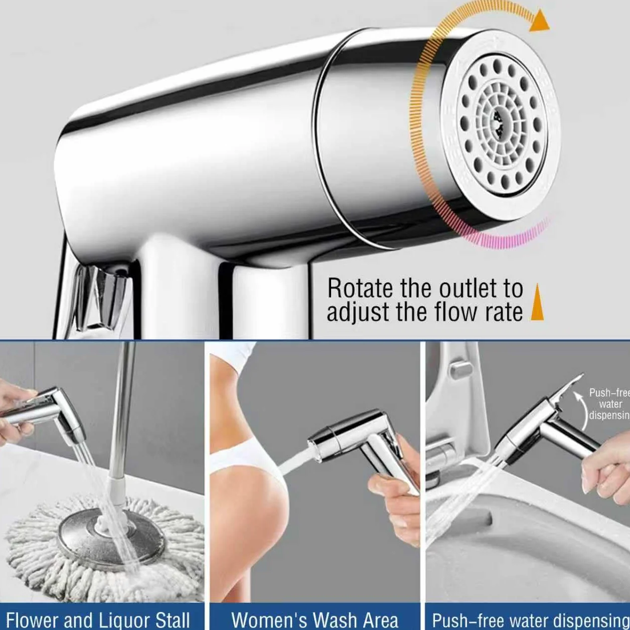 Bidet słuchawka prysznicowa, tworzywo sztuczne ABS, zestaw do rozpylania pieluszek dla niemowląt z hakiem na wąż ze stali nierdzewnej, dozownik kranu M22 x M24, toaleta z wężem i hakiem lub uchwytem