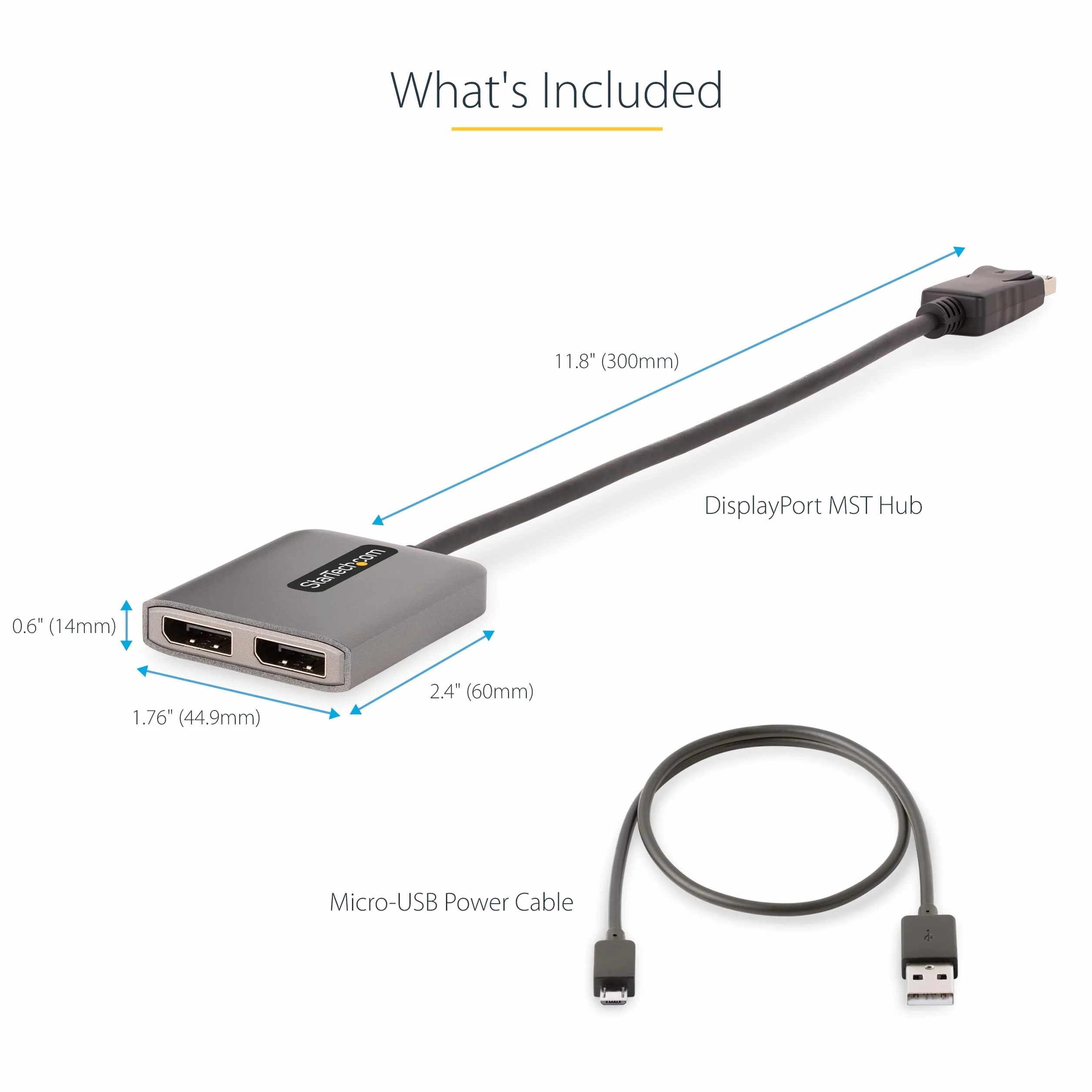 2-Port DisplayPort MST Hub