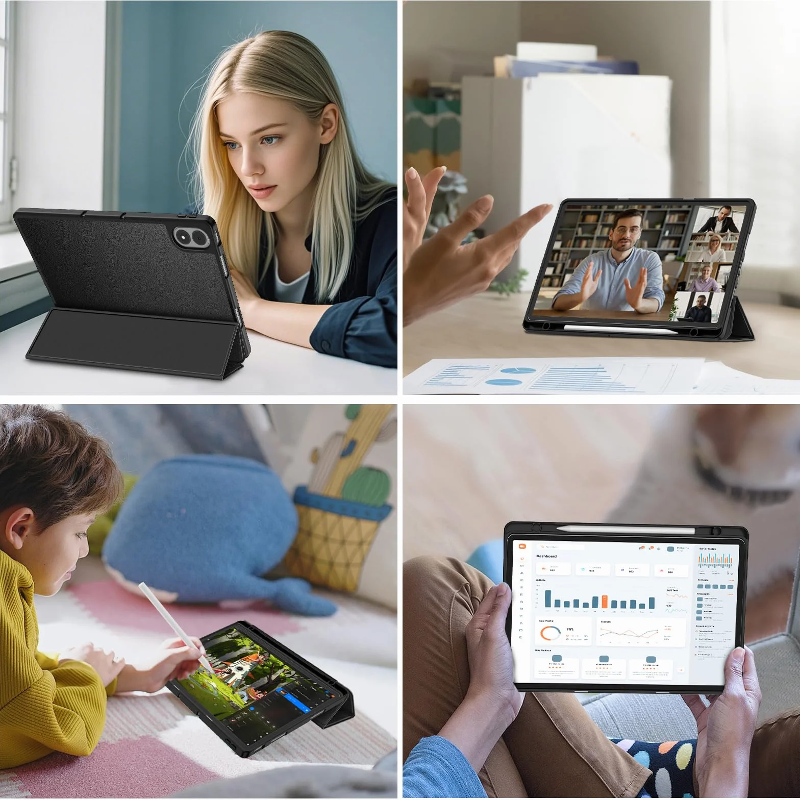 Fintie Etui Ochronne do Redmi Pad 2 Pro 12,1" 2025 z Uchwytem na Długopis TPU