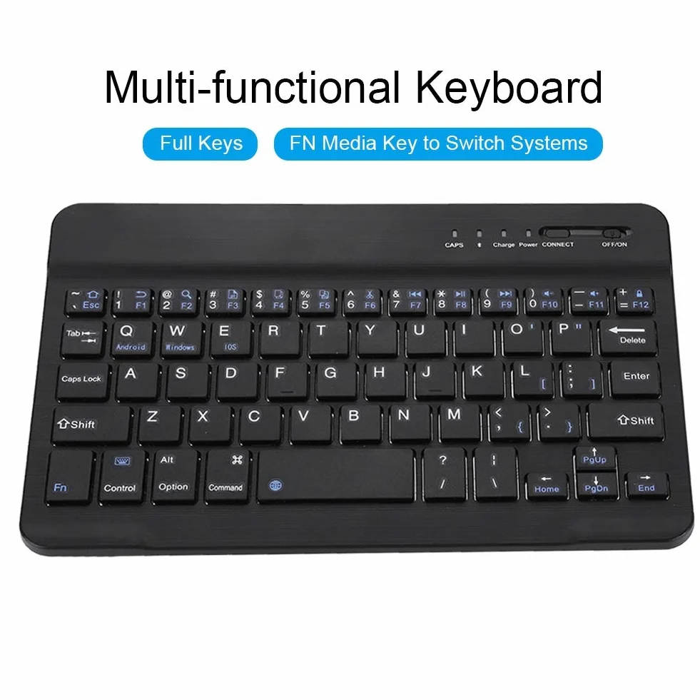 Bezprzewodowa klawiatura Bluetooth 7-8 cali tablet ze stopu aluminium dla Android/OS Czarna