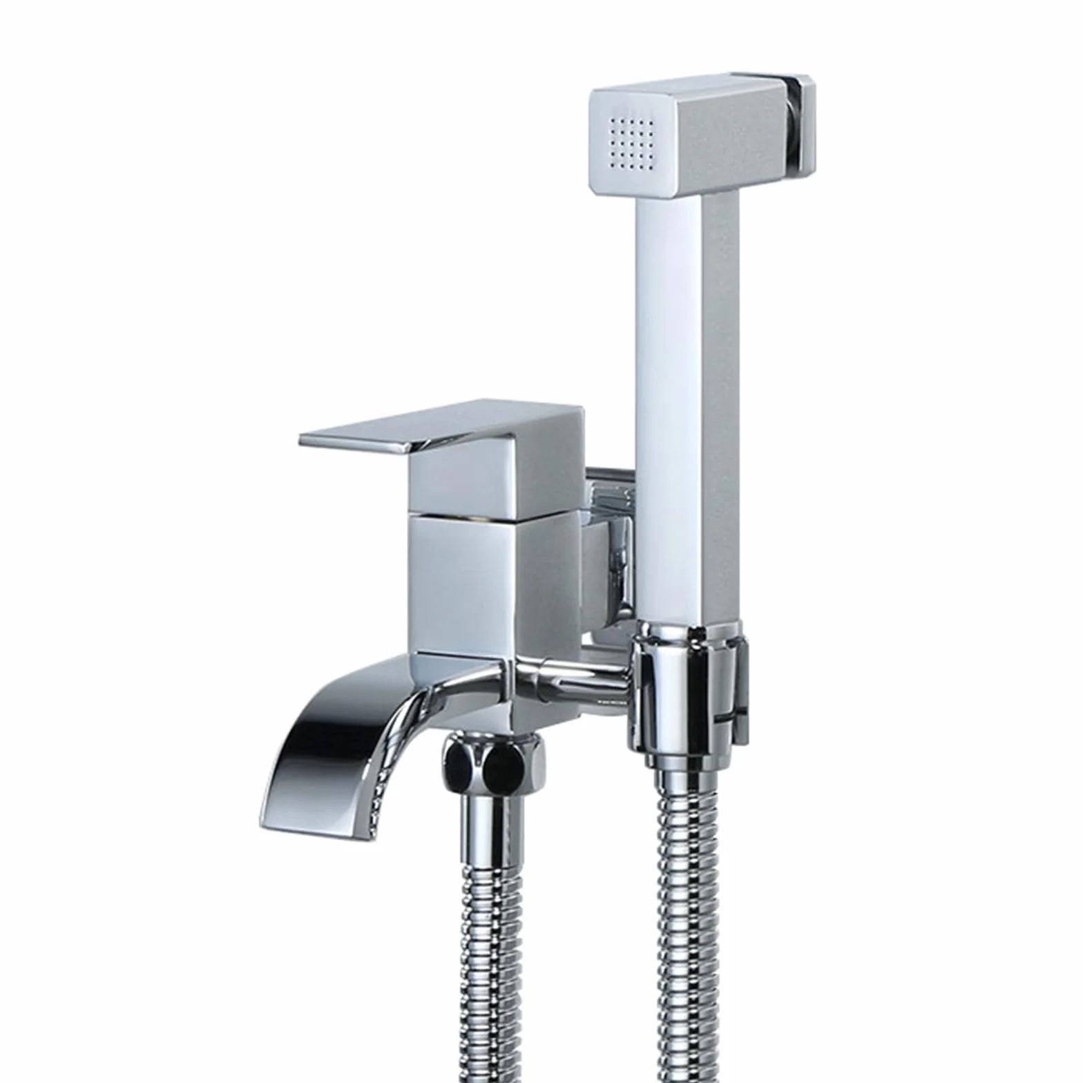 Bidet słuchawka prysznicowa do toalety, chromowana, mosiądz, montaż ścienny, kran zimna woda z wężem 1,5 m, na balkon, do łazienki