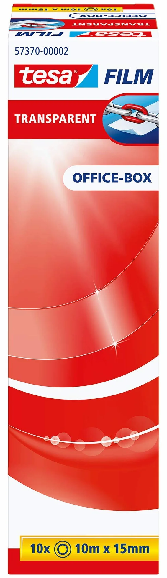 Tesa Film Taśma Klejąca, Przezroczysty, 10m x 15mm, 10 Sztuk