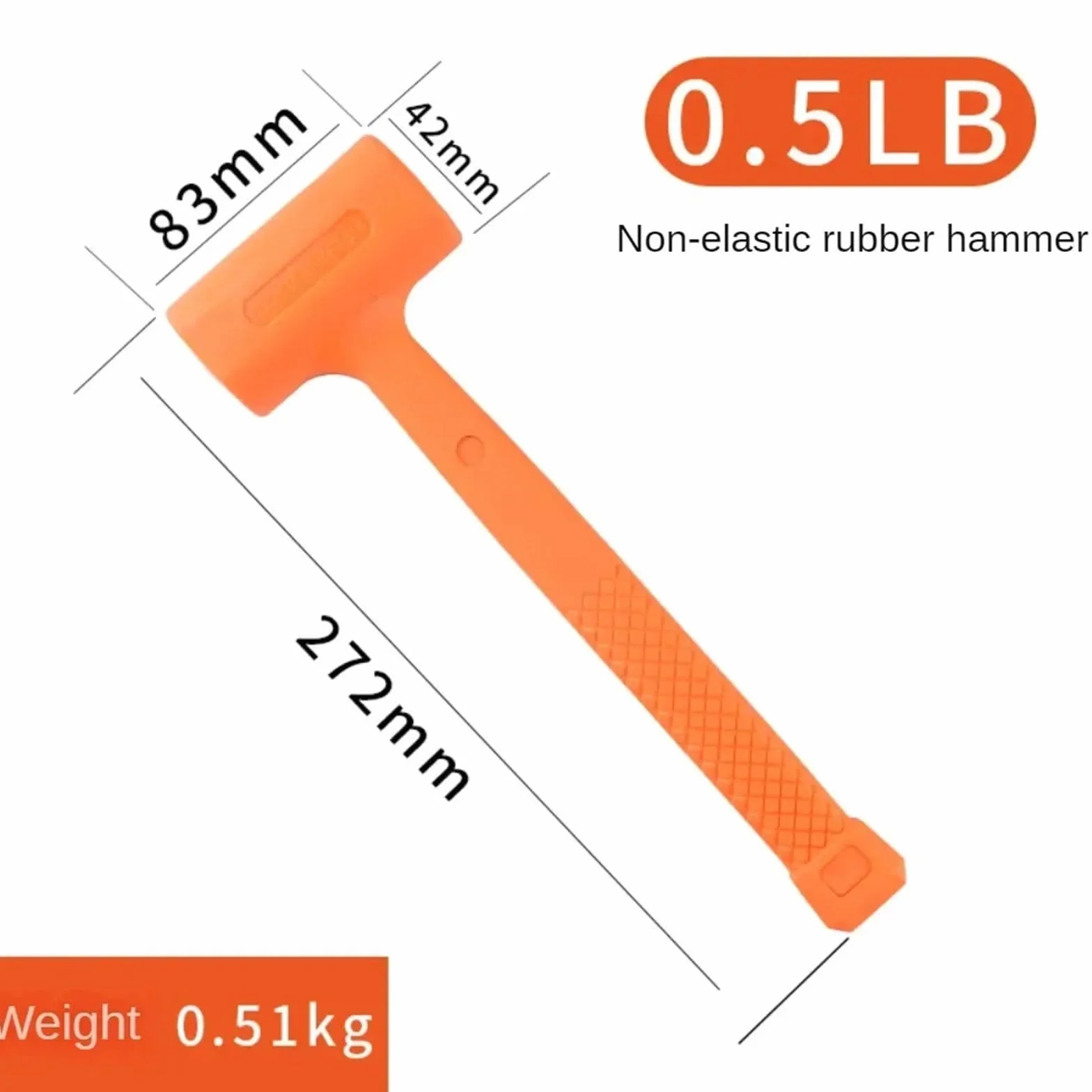 Młotek gumowy， Gumowy młotek bezodrzutowy 0,5-4 LB(0.5 LB)