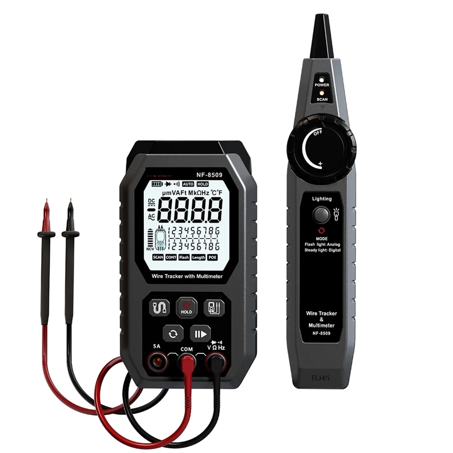 Lokalizator Kabli, Nowy ulepszony tester kabli sieciowych do multimetru, rezystancja prądu, test POE, NCV LCD Wire Tracke