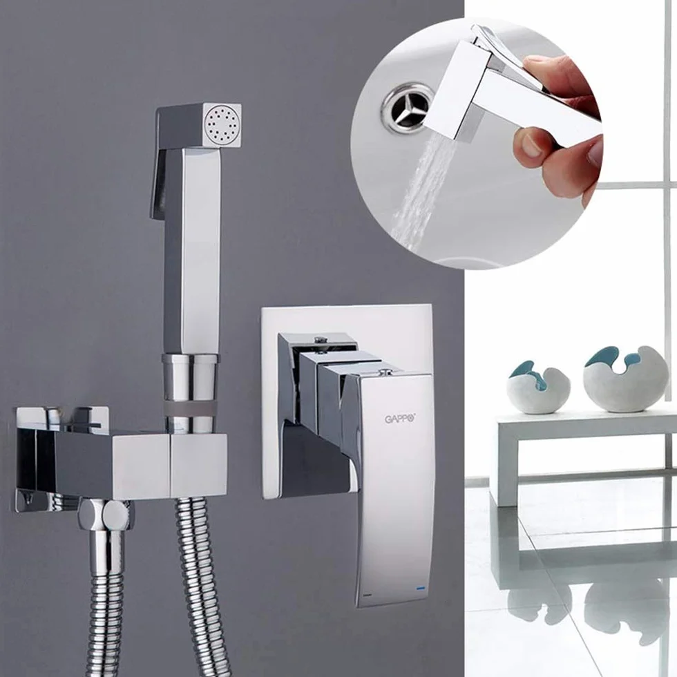 Woda z kranu Wanna Prysznicowa Bateria bidetowa Prysznic Bateria łazienkowa Kran Toaleta Bidet Prysznic Mosiężna podkładka ścienna Bateria kranowa Anal Douche