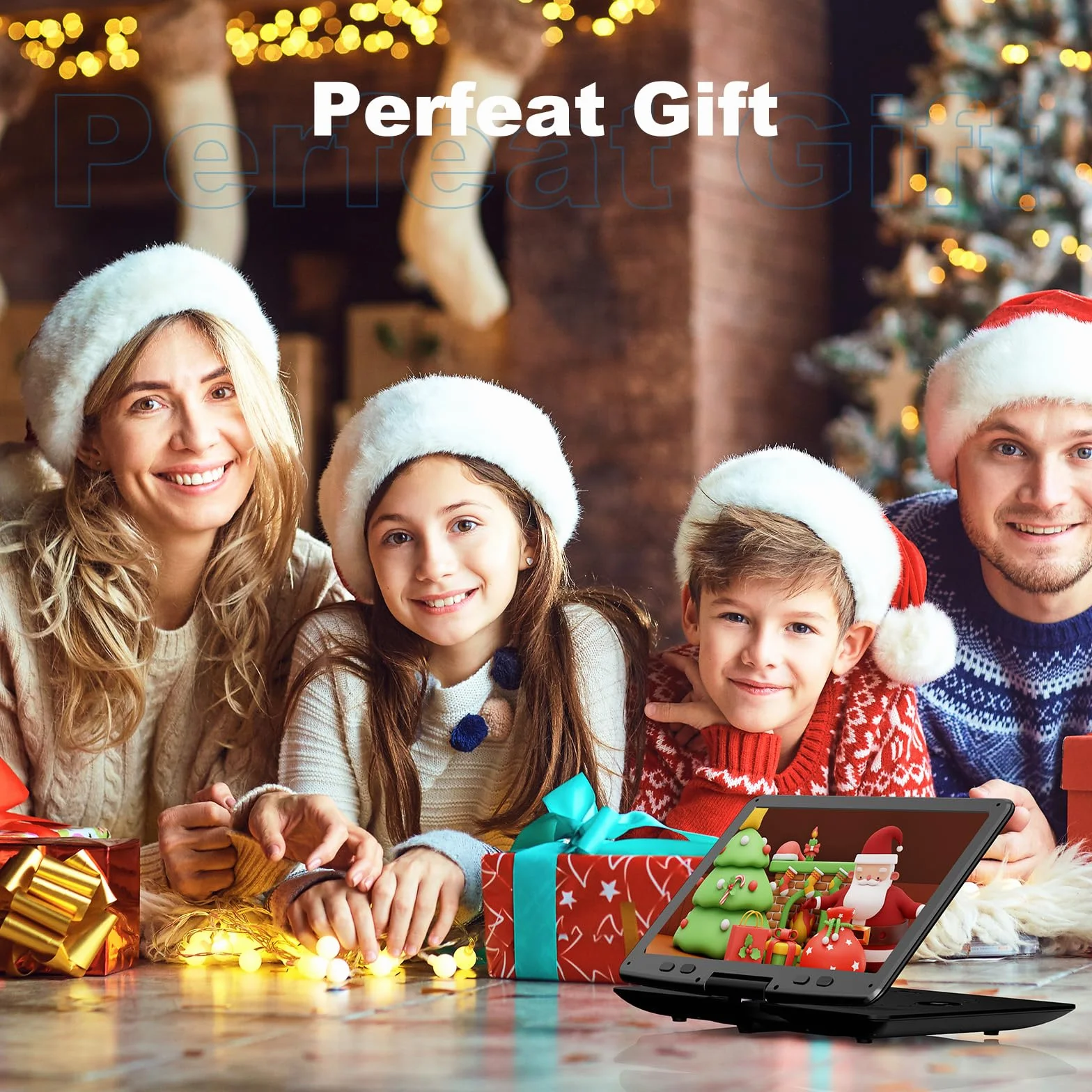 SUNPIN Przenośny Odtwarzacz DVD 16,9" z Ekranem HD 14,1", Dla Dzieci, z Wbudowaną Baterią 6 Godzin, Synchronizacja TV Video Player USB/Kart SD