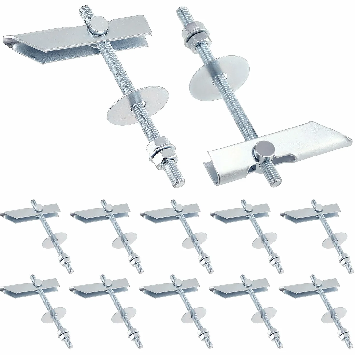 QWORK® 12 Pack M6x100mm Heavy Duty ocynkowane śruby ze stali węglowej kotwy do płyt gipsowo-kartonowych do zawieszania ciężkich przedmiotów na płytach gipsowo-kartonowych i sufitach