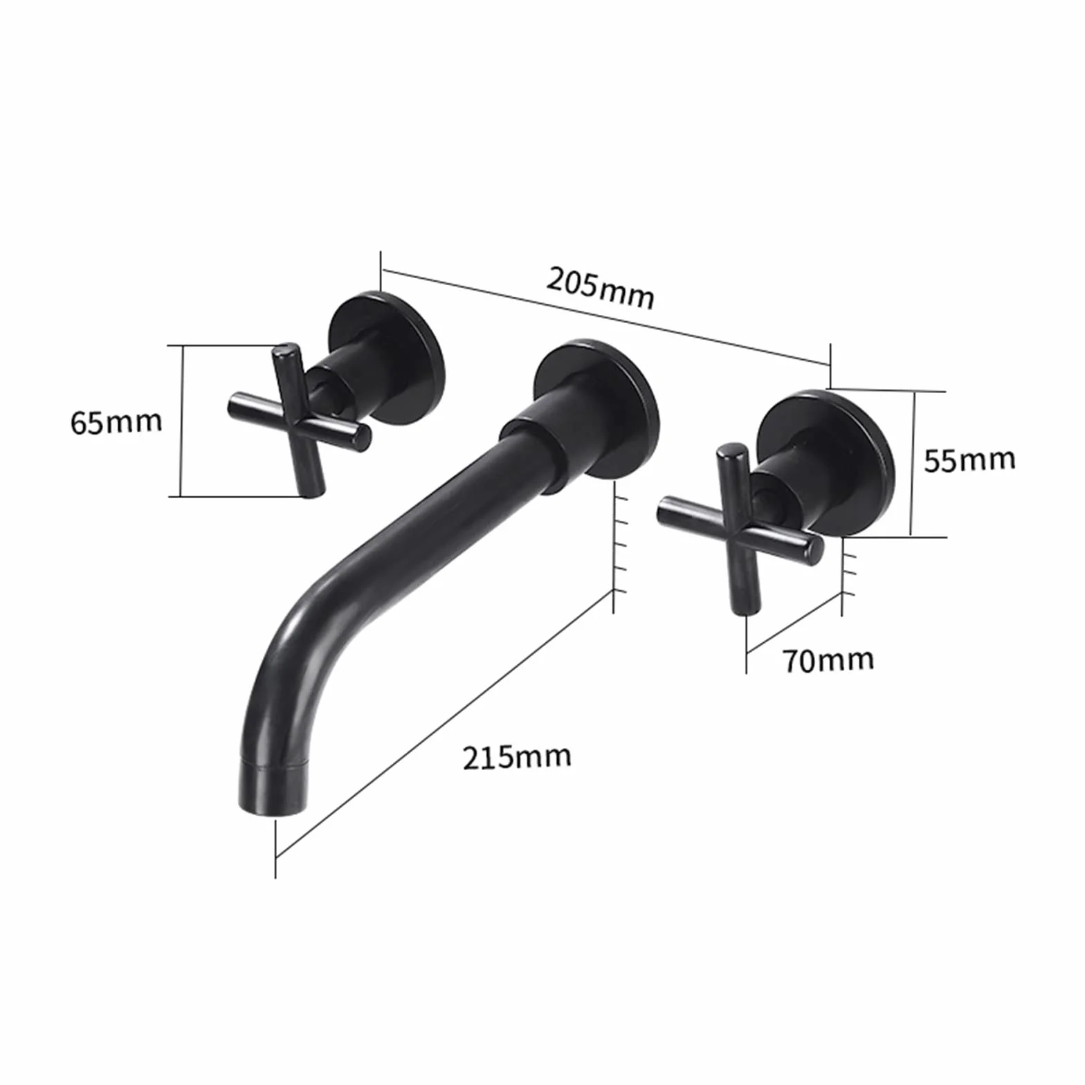 Bateria ścienna Bateria łazienkowa Bateria umywalkowa Baterie wannowe z wylewką 20 cm Baterie umywalkowe Uchwyt krzyżowy Podtynkowe baterie do zlewozmywaków Baterie wannowe Chrom (Chrom)