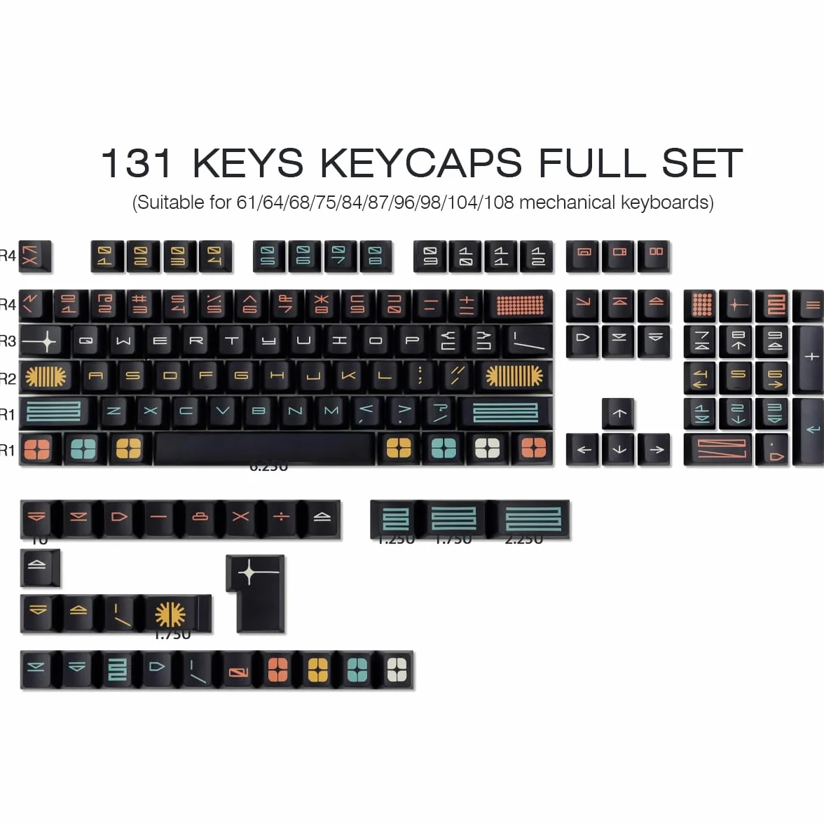 PBT Custom Black Expo Keycaps 131 klawiszy grawerowane z boku przezroczyste profil wiśniowy sublimacja barwnika do klawiatury mechanicznej Cherry MX ANSI ISO