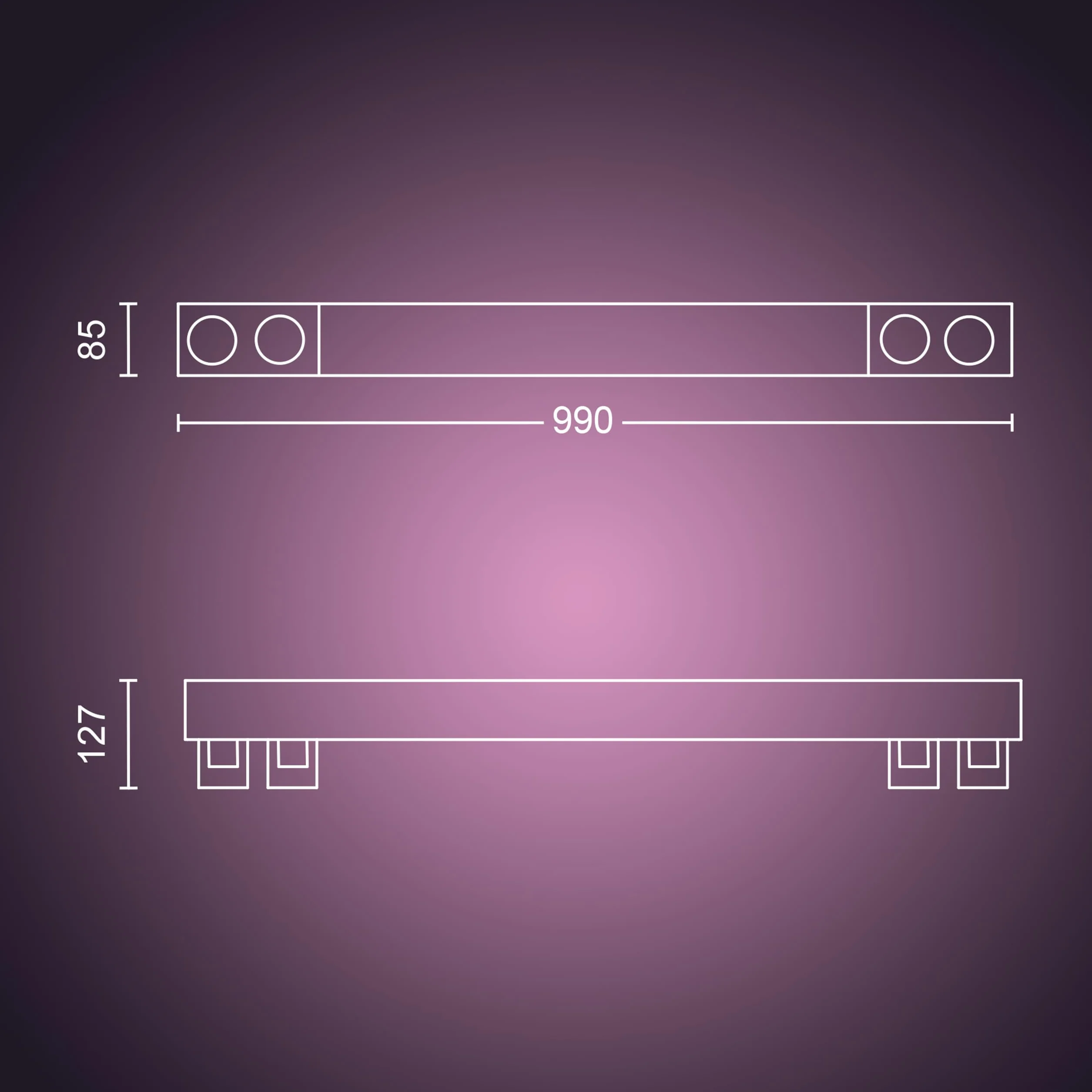 Philips Hue White & Col. Amb. Centris Spot 4 flg. weiß V2