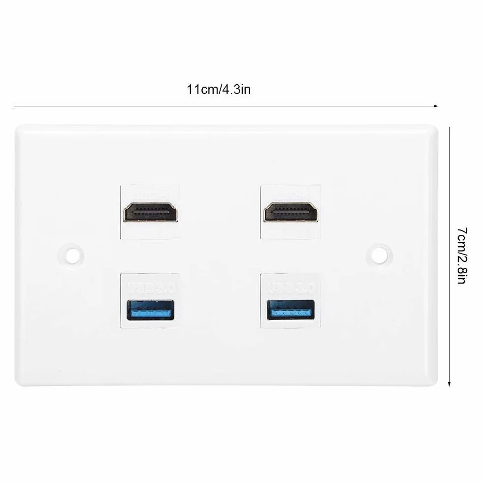 Keystone panel ścienny HDMI 2 porty USB żeński żeńska klamra mocowanie gniazdka ściennego