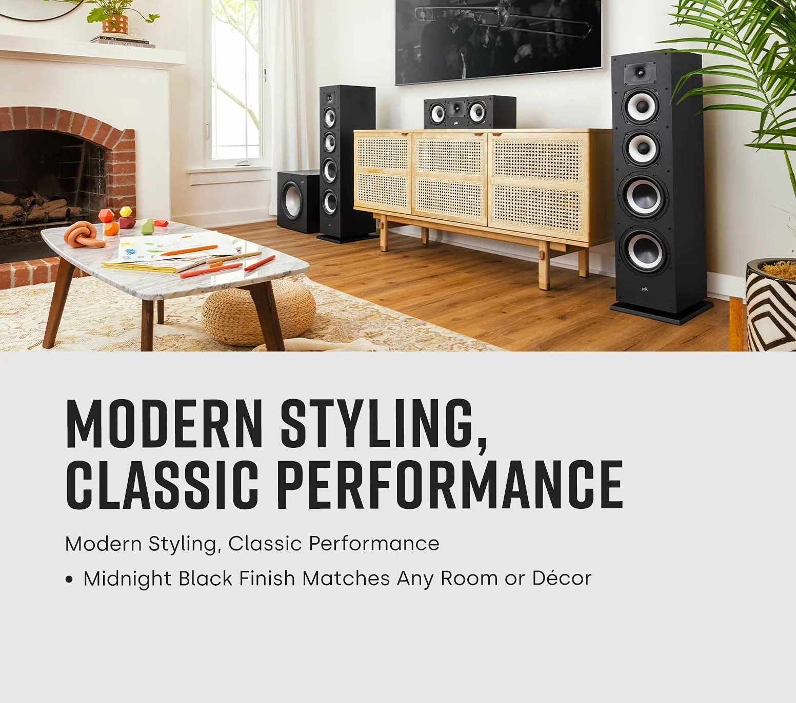 Polk Audio Monitor XT30BK głośnik centralny, certyfikat Hi-Res, kompatybilny z Dolby Atmos i DTS:X (sztuka), Czarny