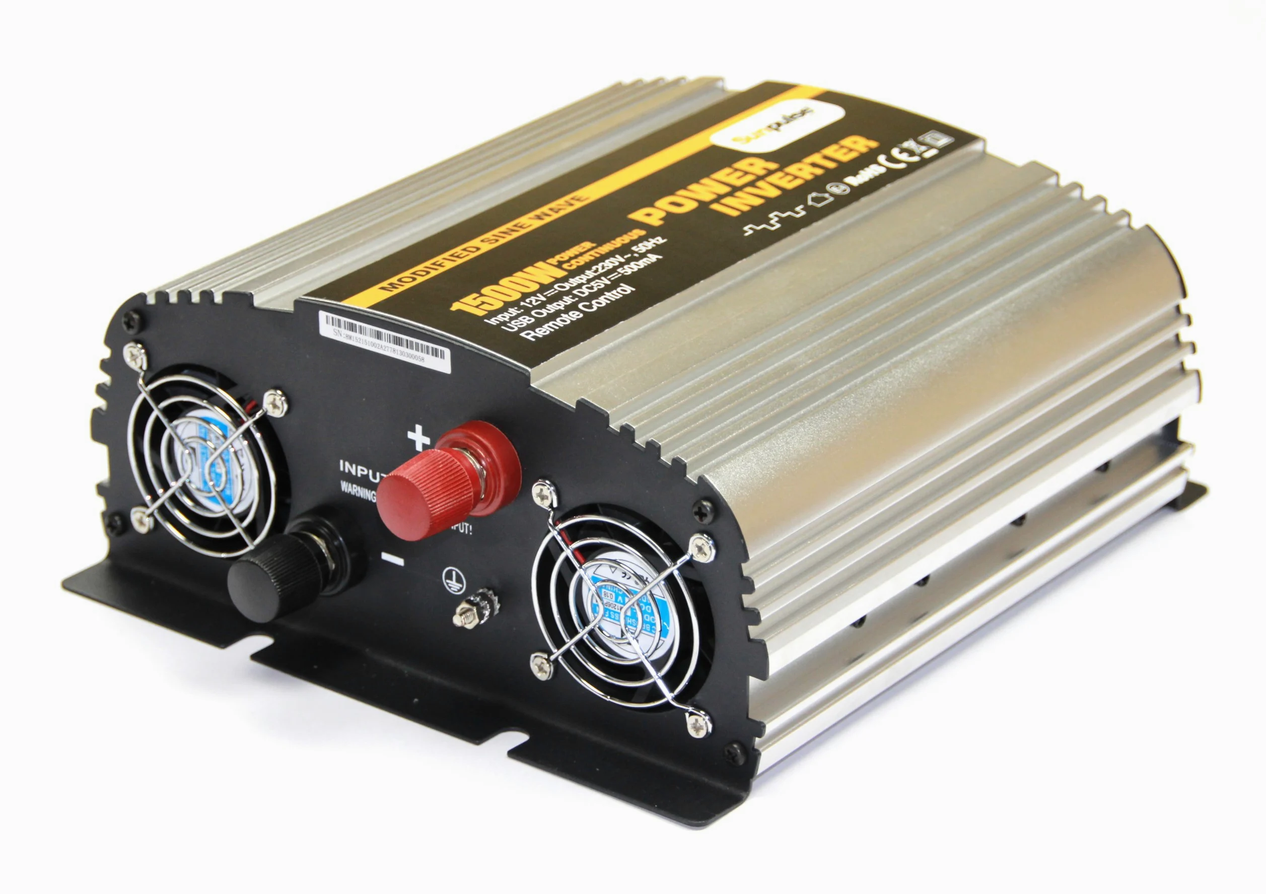 Przetwornica napięcia Ms 12 V 1500/3000 W falownik z pilotem 4,5 m