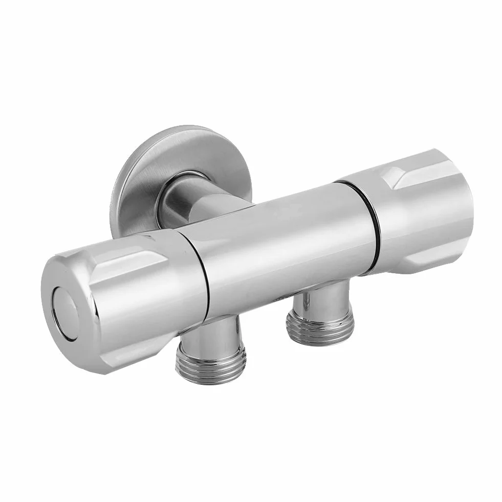 Viagasafamido Zawór Kątowy Bidet Toaletowy Miedziany Podwójny Przełącznik G1/2 Bateria Natryskowa Akcesoria Łazienkowe Zawór Wyjściowy