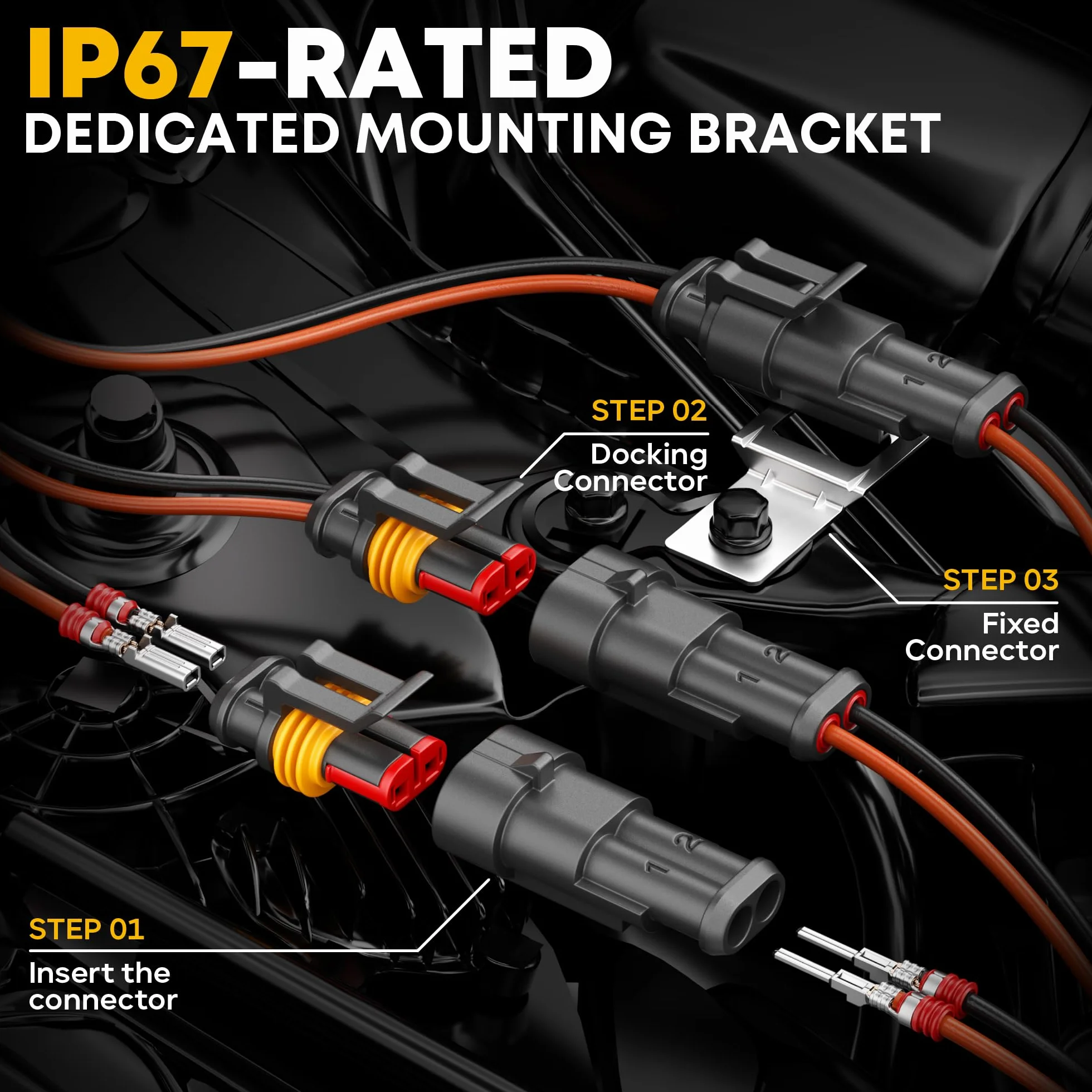 DxCRIMP Zestaw Zaciskarka Wodoodporne Konektory Samochodowe 1.5mm, 1-6 Pin | Konektory 24-14 AWG, zaciskarka, ściągacz izolacji i wyjmaki. Twórz wiązki IP67 Superseal dla aut, motocykli i kamperów.