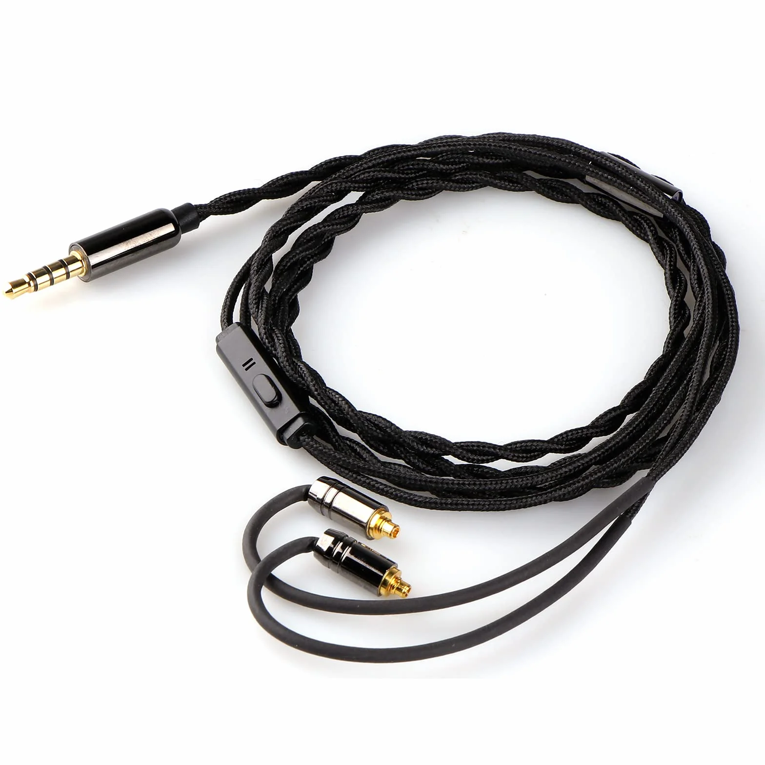 Linsoul Tripowin Zombur 4N kabel beztlenowy OFC 4N HiFi IEM z mikrofonem, zewnętrzna warstwa przędzy bawełnianej do audiofilskiego kabla zastępczego (z mikrofonem, 3,5, MMCX)