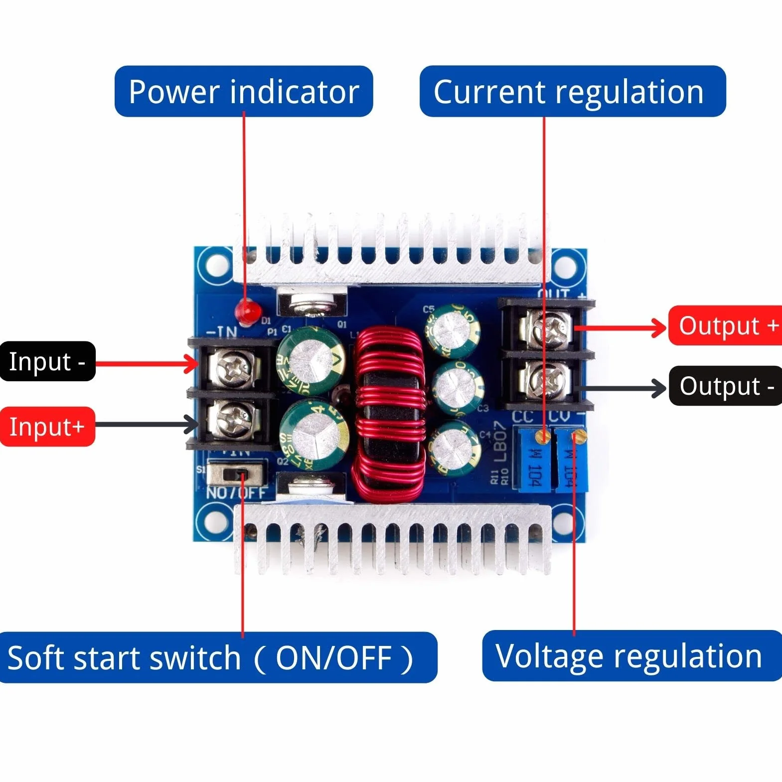 DC-DC Buck Converter 300W 20A 6V-40V do 1.2V-35V Step Down Regulator