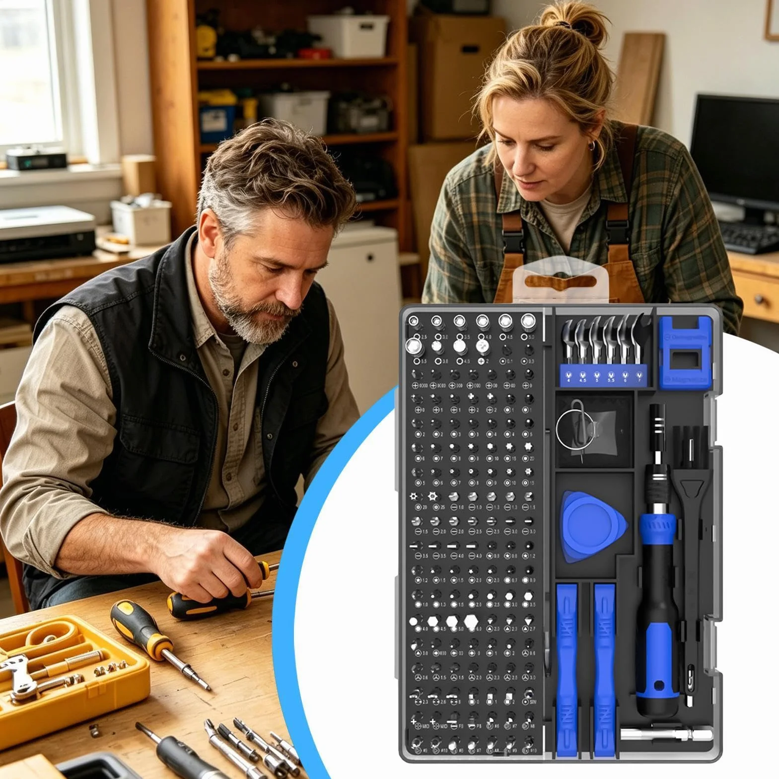Zestaw wkrętaków precyzyjnych do elektroniki Ergonomiczne Narzędzie 160 W 1 | Elektroniczny zestaw śrubokrętów Do warsztatu przemysłowego, komputera, laptopa, urządzeń