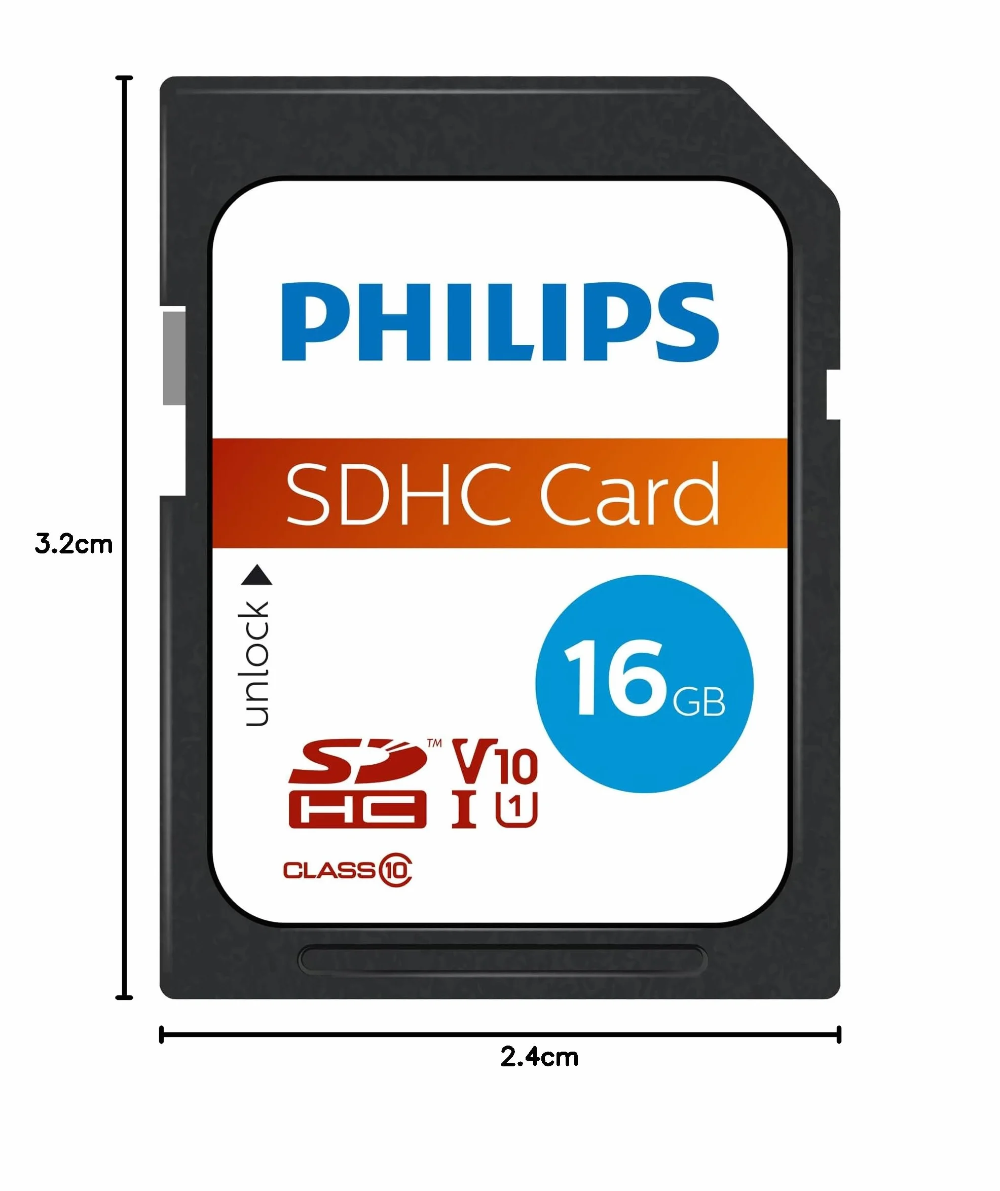 Philips Karta Pamięci SDHC 16GB UHS-I U1 V10 80MB/s do Aparatu Tabletu PC