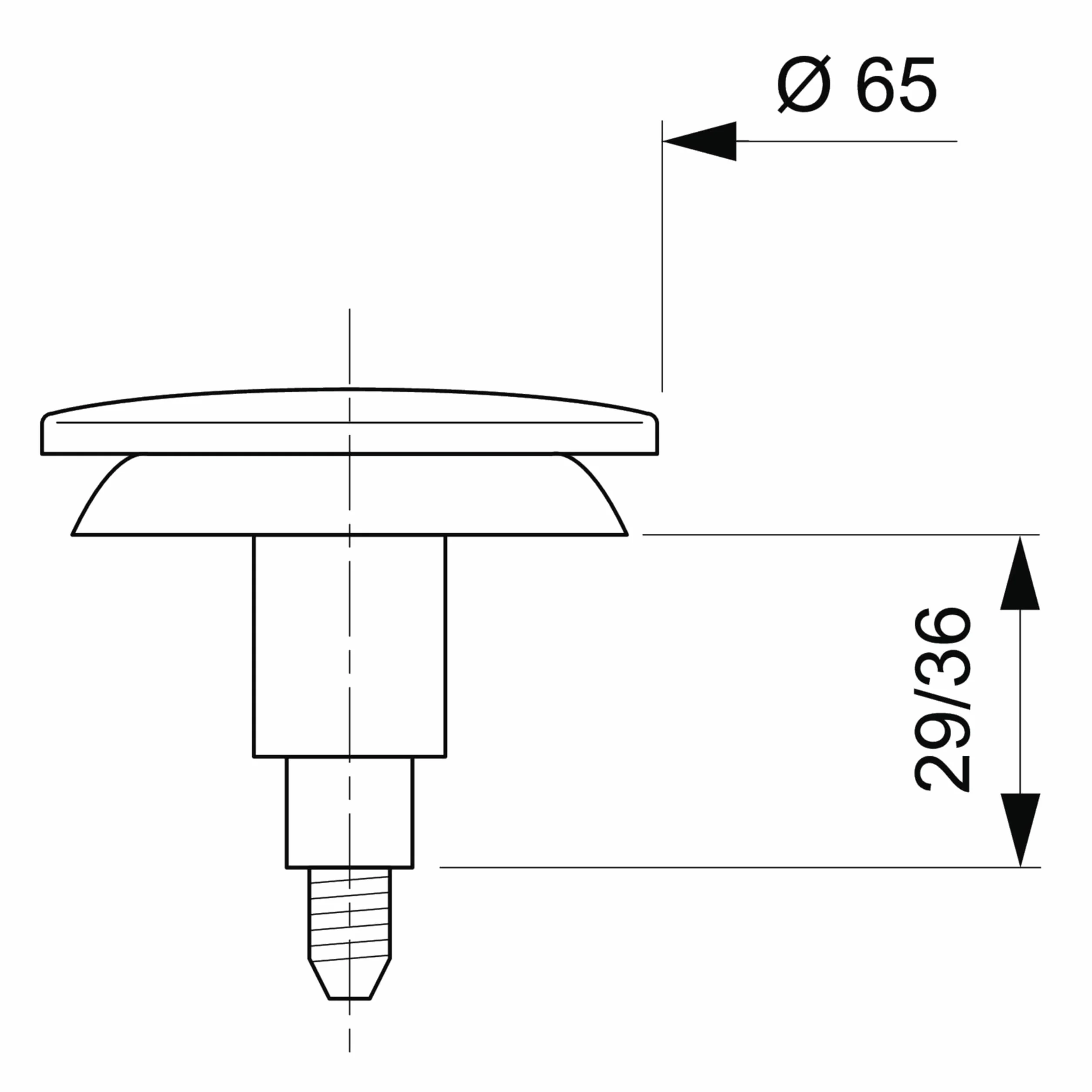Wirquin SP9261S Quick-Clac korek do zlewu ze stali nierdzewnej - średnica 6,5 cm