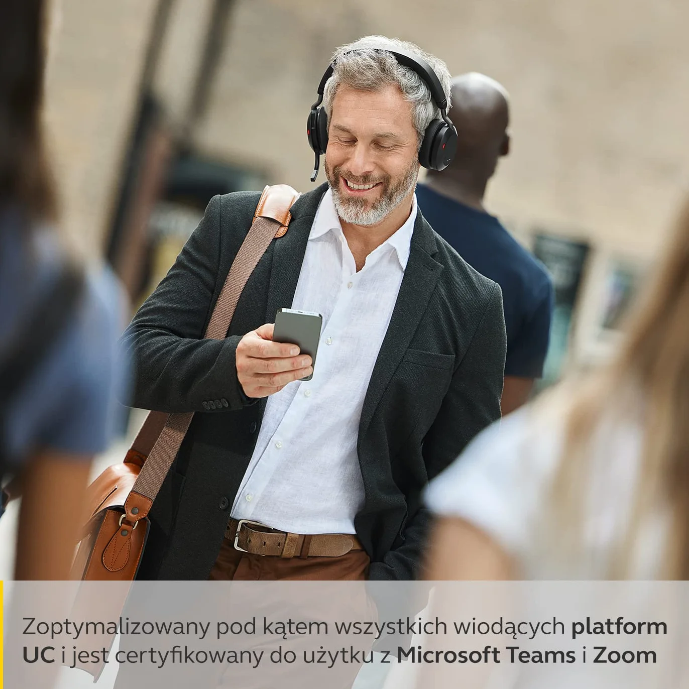 Jabra Evolve2 75 Wireless PC Headset z technologią 8-mikrofonową, podwójną pianką, aktywną redukcją szumów, adapterem Bluetooth USB-A, kompatybilny z UC - Czarny