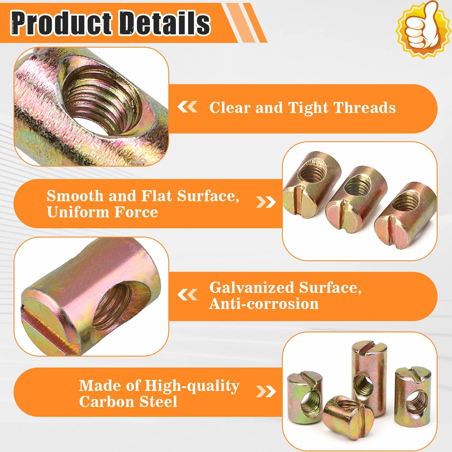 60 sztuk nakrętek poprzecznych M6 nakrętka cylindryczna do mebli, łóżek, krzeseł, 11 mm, 13 mm, 20 mm, 24 mm