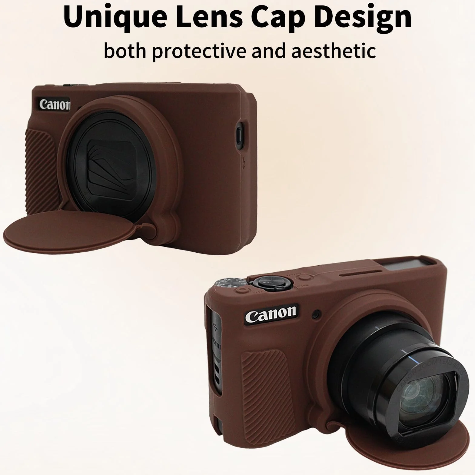 SX740 zestaw akcesoriów do etui na aparat Canon PowerShot SX730 SX740 HS silikonowe etui ochronne brązowe